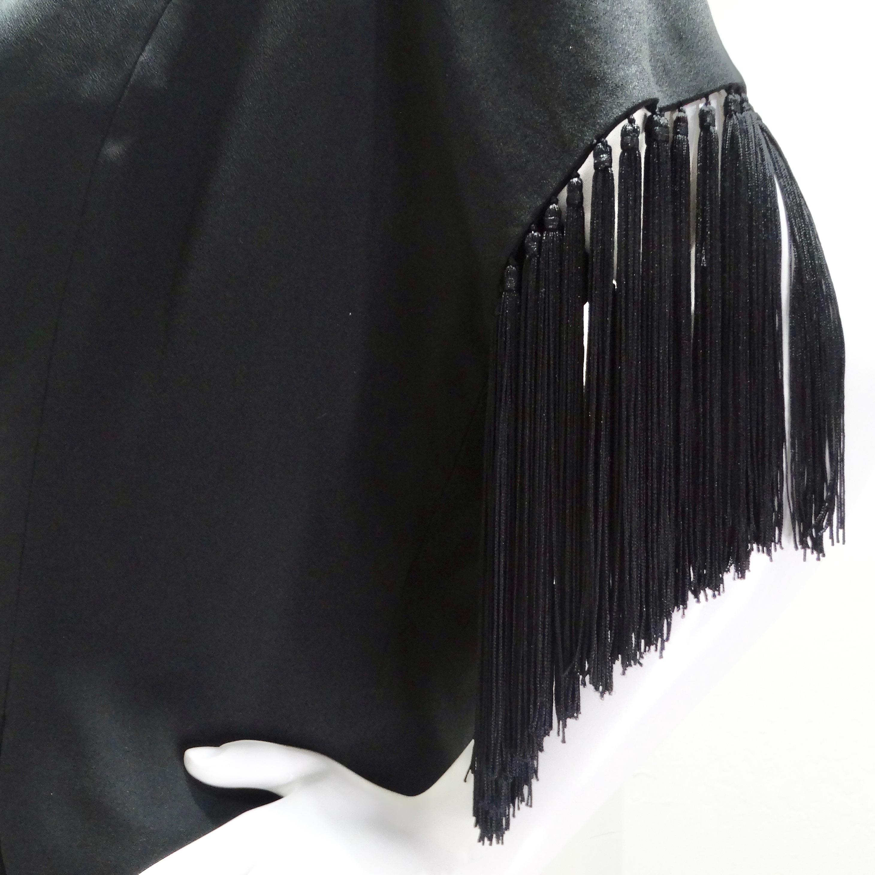 Givenchy 1980s Black Fringe Vest For Sale 3