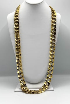 Givenchy 1980s Gold Double Link Long Chain Necklace