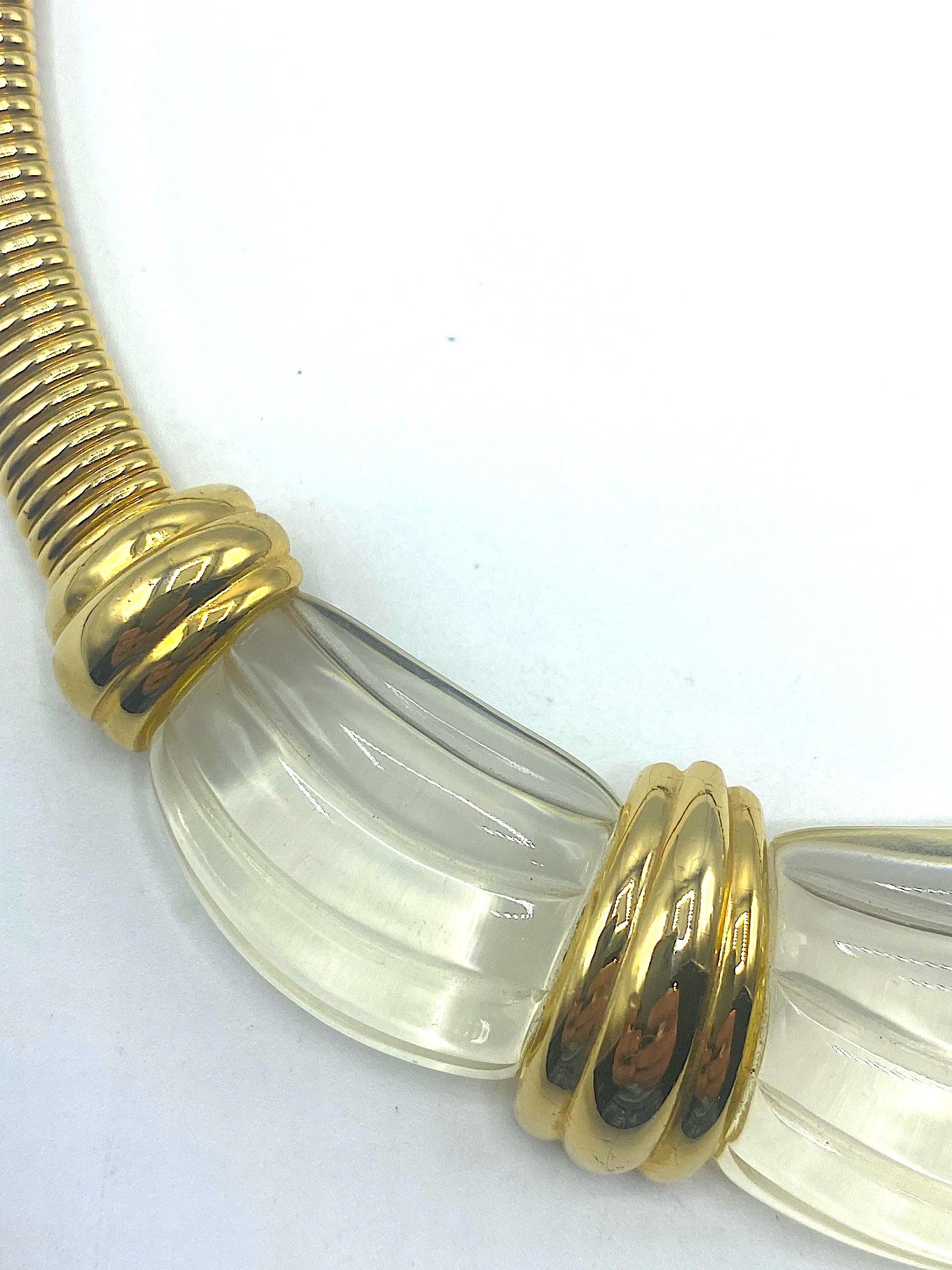Givenchy 1980s Gold & Faux Rock Crystal Necklace 3