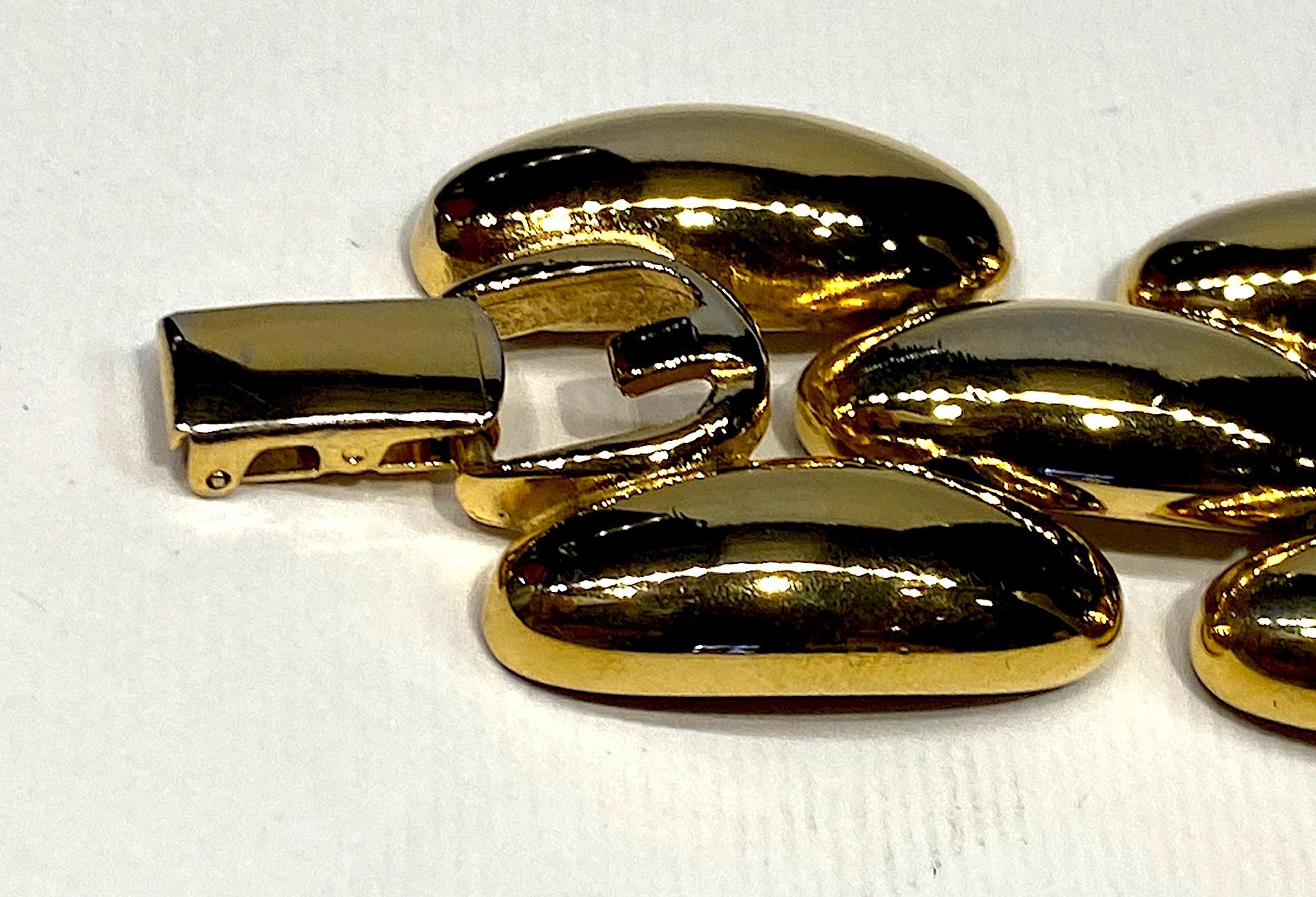 Givenchy 1980s Gold Wide Link Bracelet 6