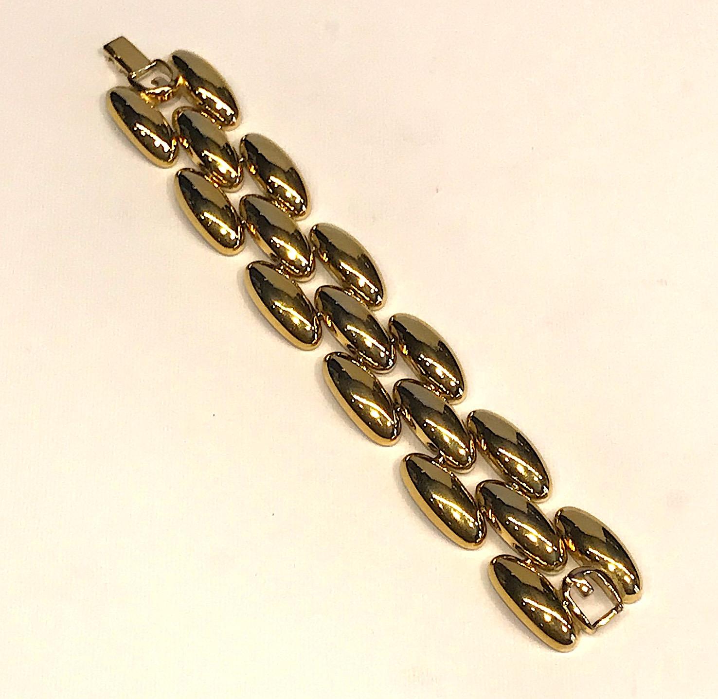 Givenchy 1980s Gold Wide Link Bracelet 10