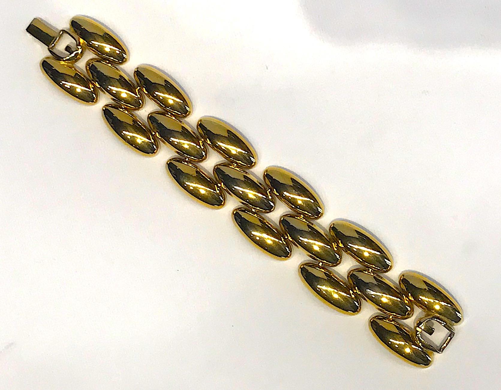 Givenchy 1980s Gold Wide Link Bracelet 11