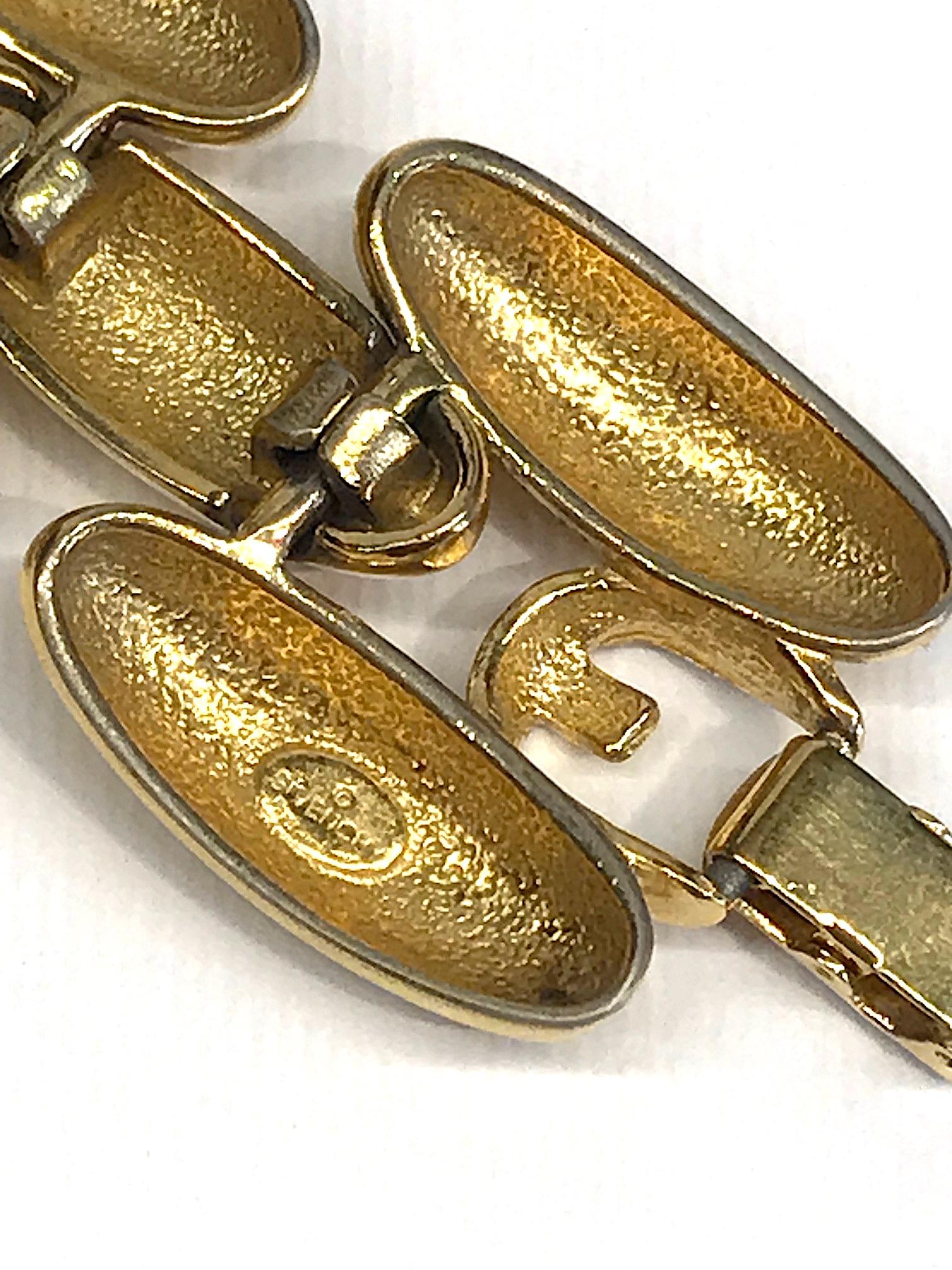 Givenchy 1980s Gold Wide Link Bracelet 12