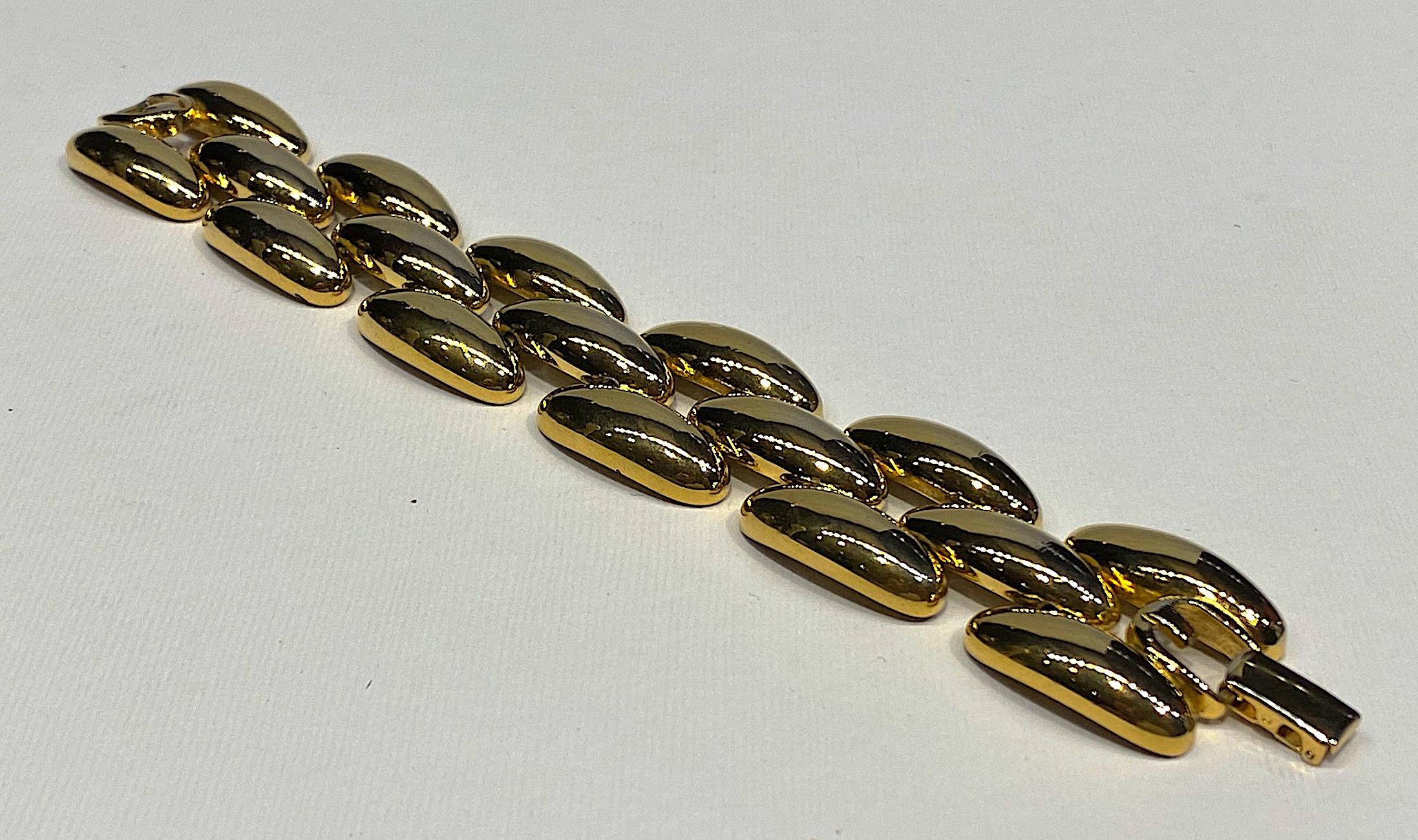 Women's Givenchy 1980s Gold Wide Link Bracelet