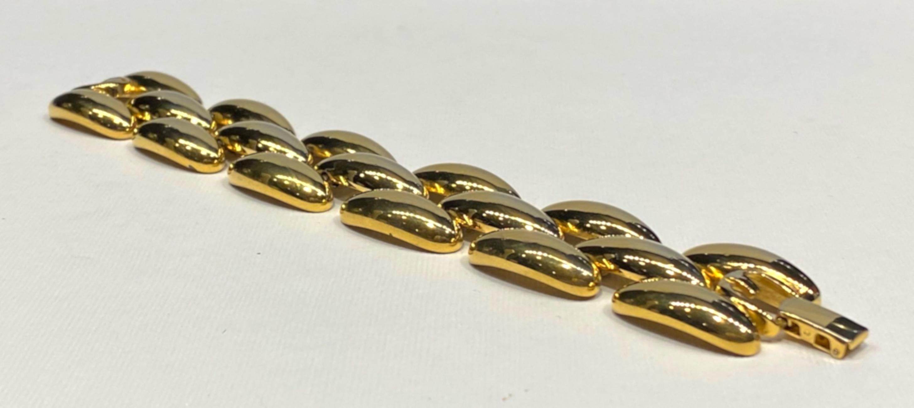 Givenchy 1980s Gold Wide Link Bracelet 1