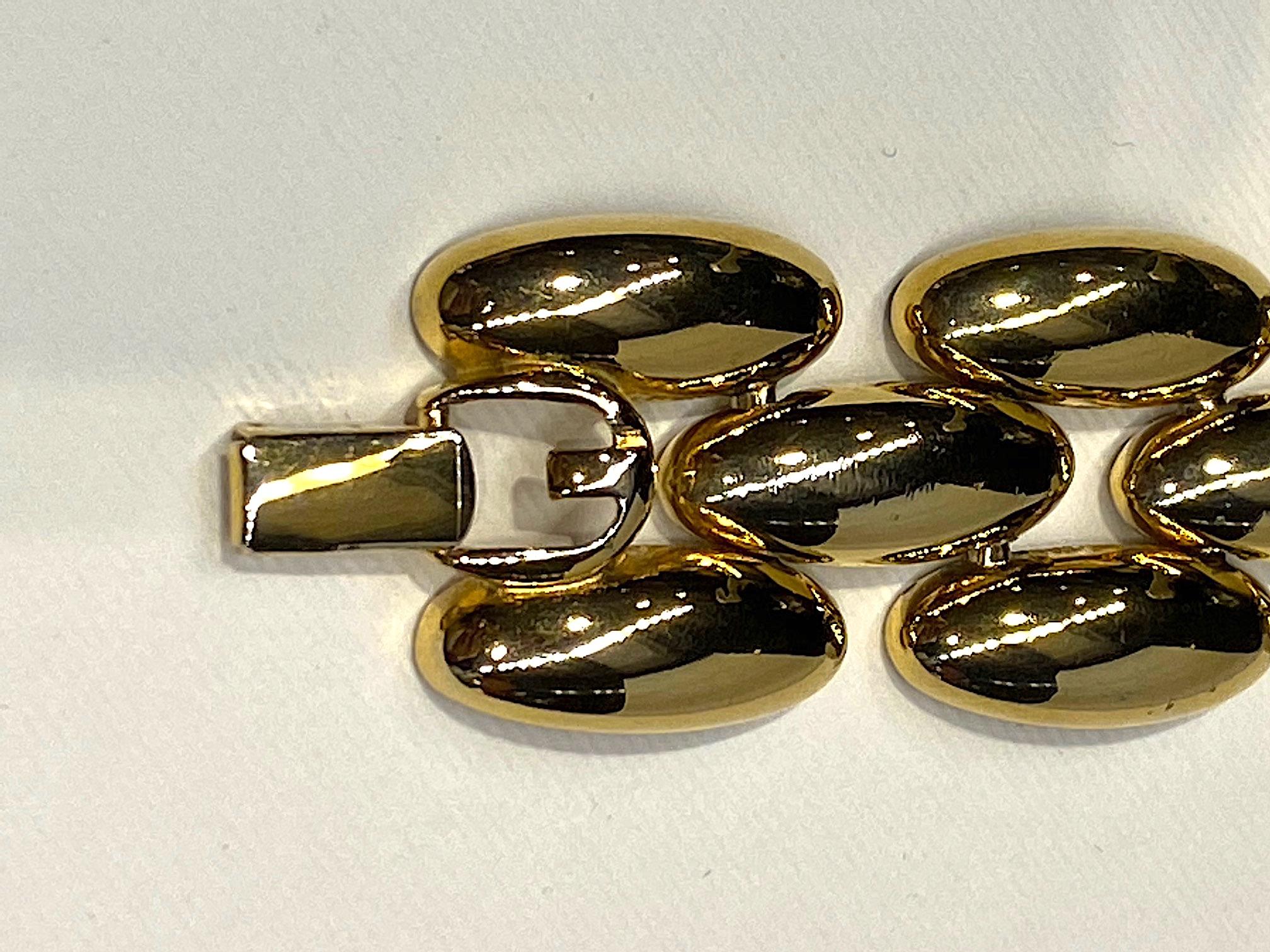 Givenchy 1980s Gold Wide Link Bracelet 2