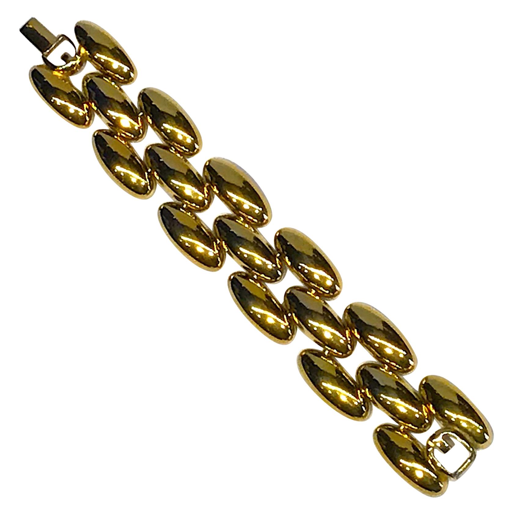 Givenchy 1980s Gold Wide Link Bracelet