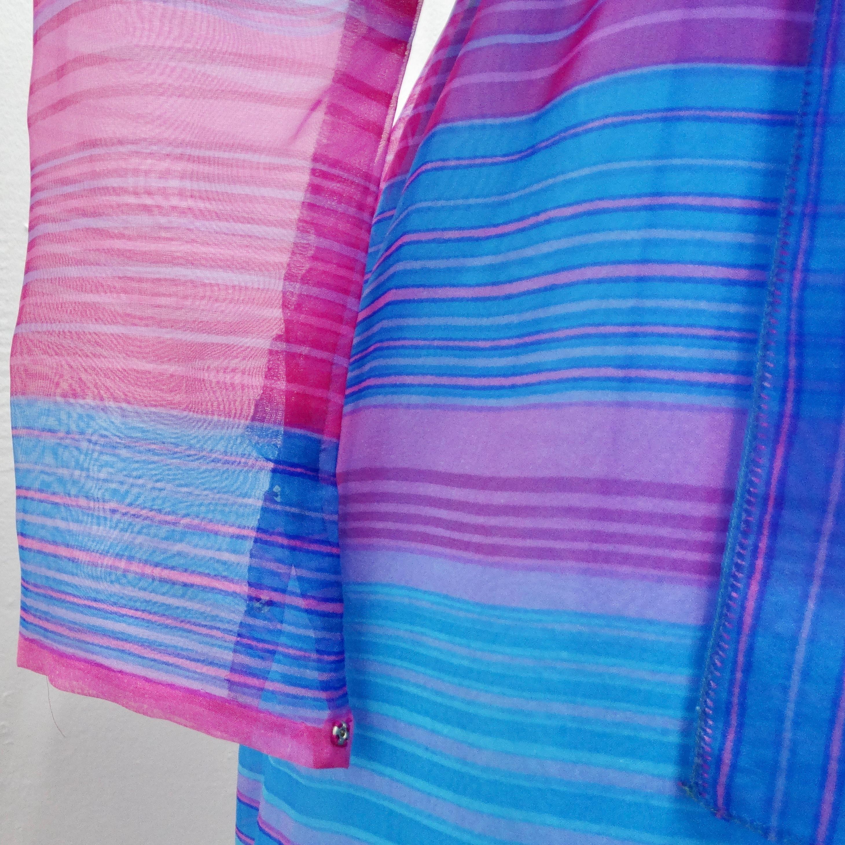 Women's or Men's Givenchy 1980s Pink & Blue Stripe Dress For Sale