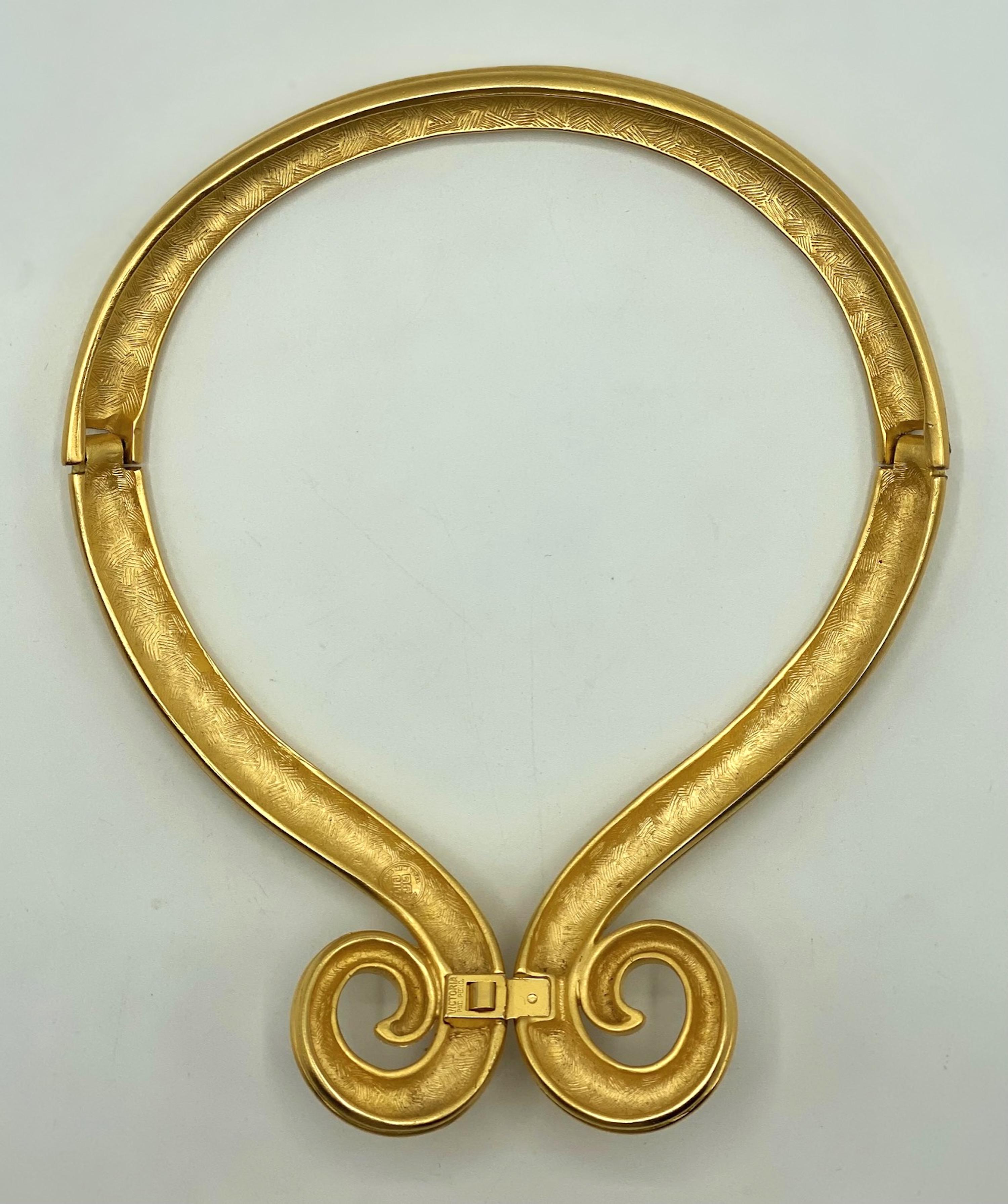 Givenchy 1980s Satin Gold Torque Necklace 2
