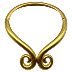 Givenchy 1980s Satin Gold Torque Necklace