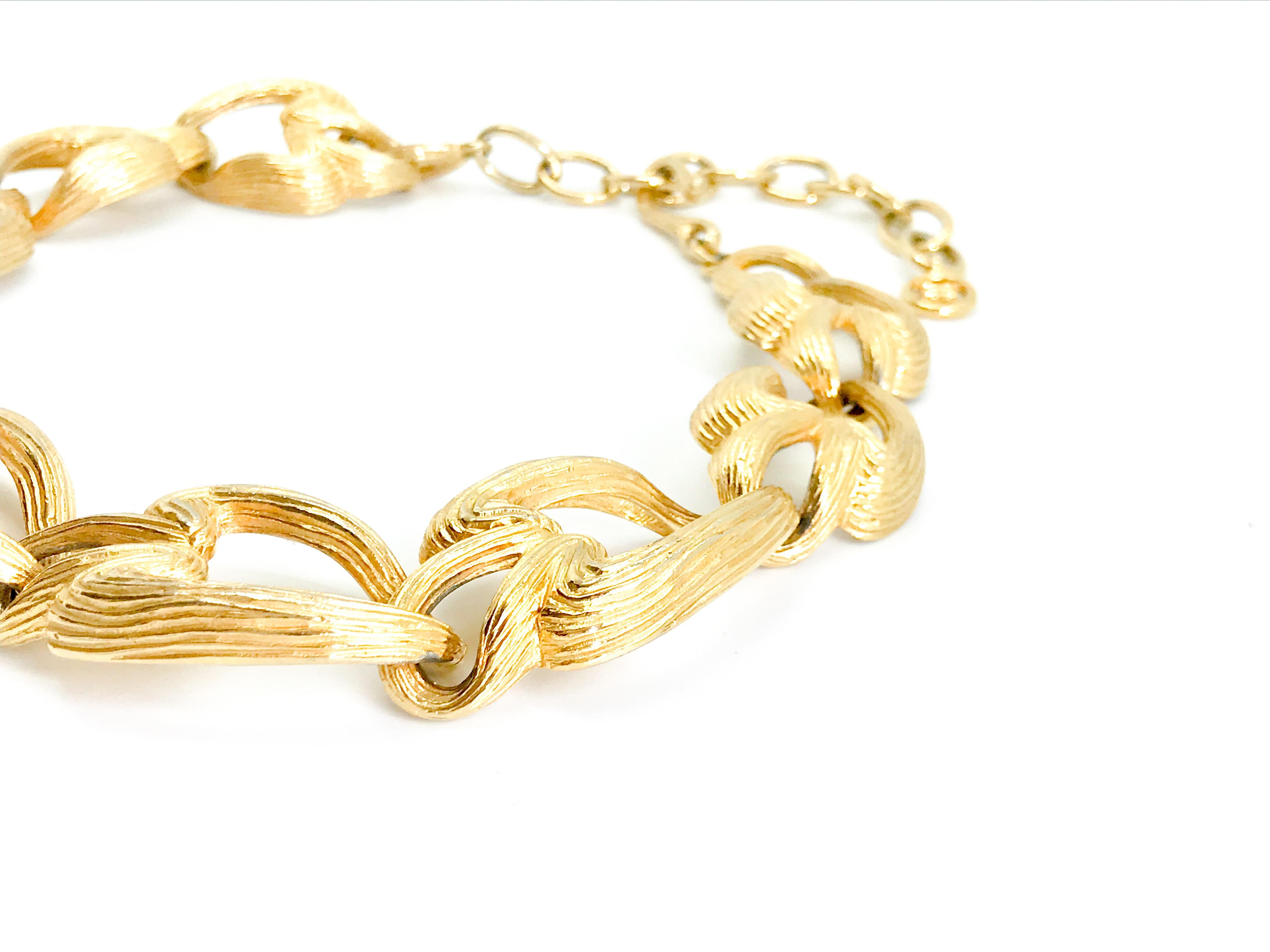 Givenchy 1980s Vintage Statement Chunky Gold Tone Necklace 6