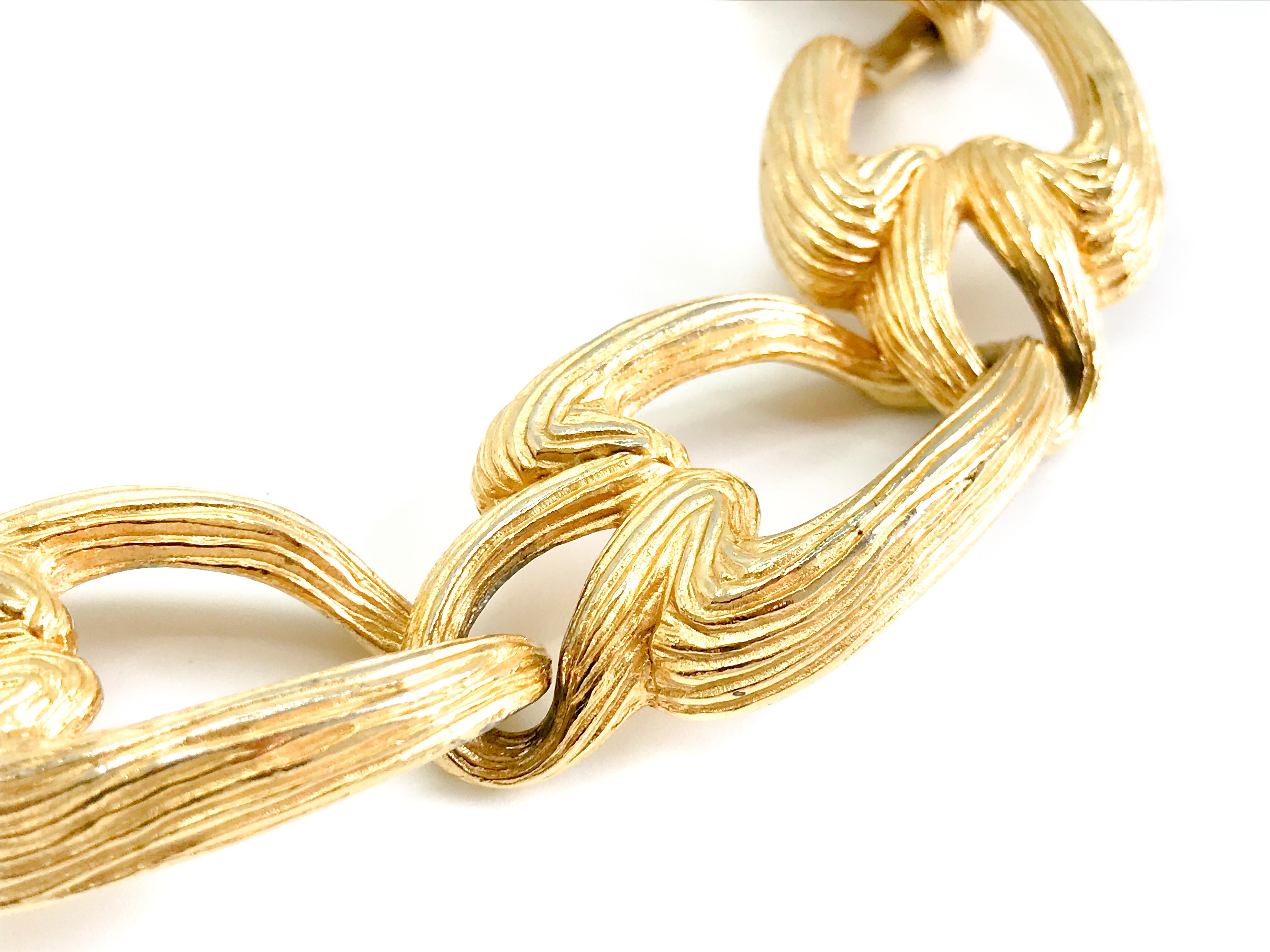 Givenchy 1980s Vintage Statement Chunky Gold Tone Necklace 9