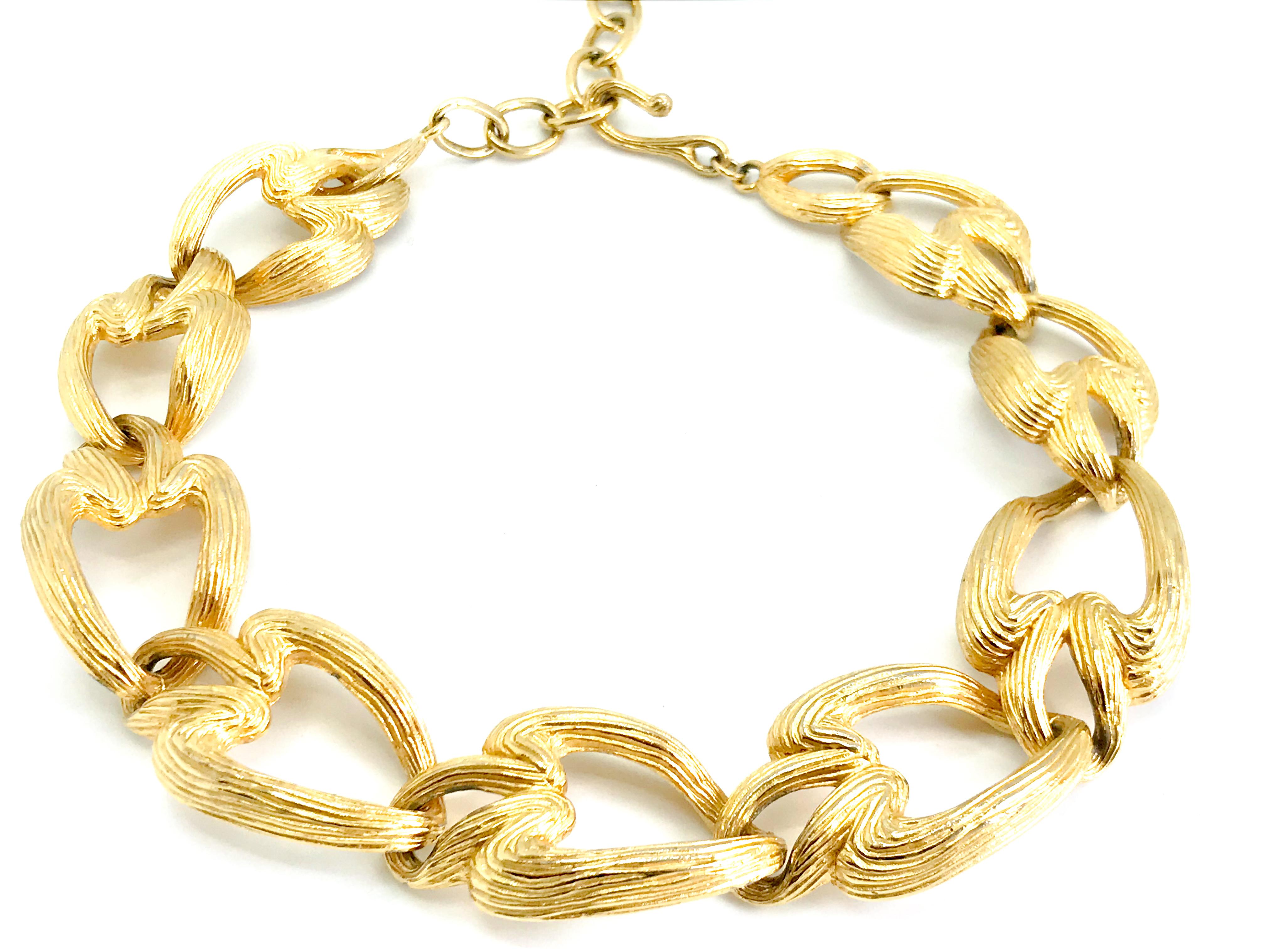 Contemporary Givenchy 1980s Vintage Statement Chunky Gold Tone Necklace