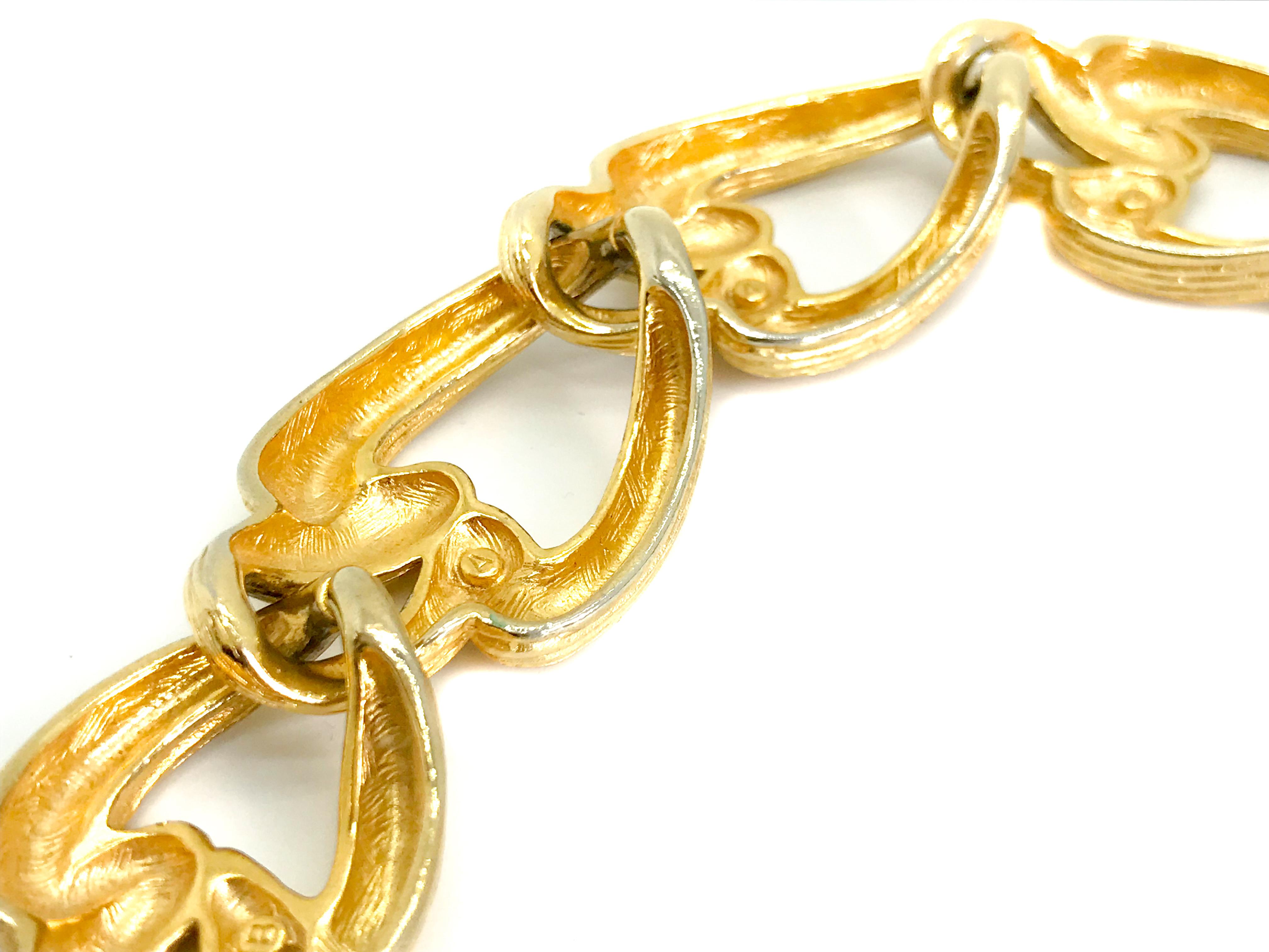 Givenchy 1980s Vintage Statement Chunky Gold Tone Necklace 3