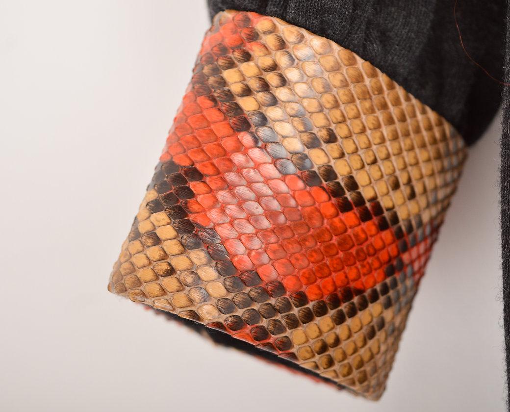 Givenchy 1980'S Wool & Python Skin Long Sleeve Cocktail Dress For Sale 2