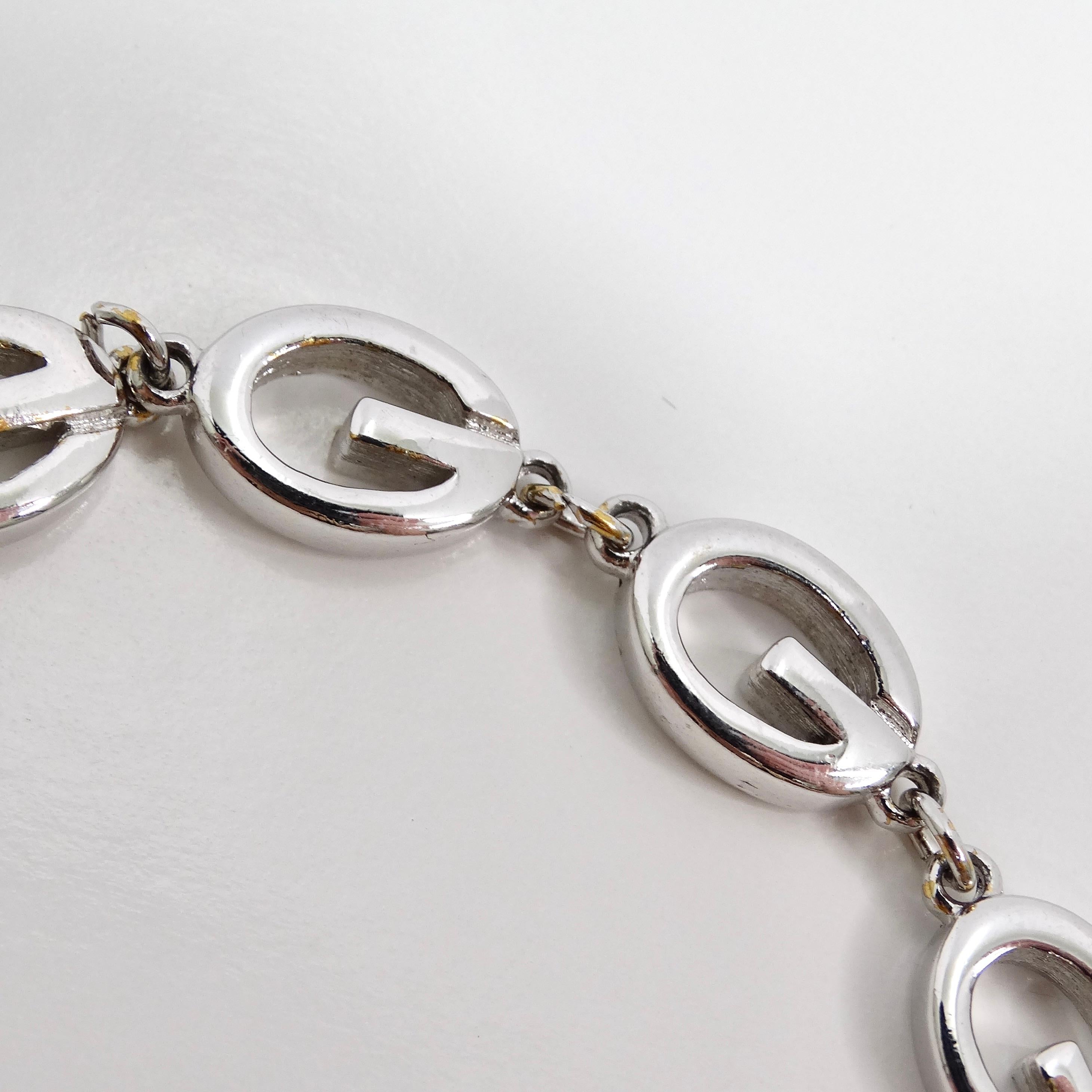 Givenchy 1990s Custom Silver Plated Bracelet For Sale 1