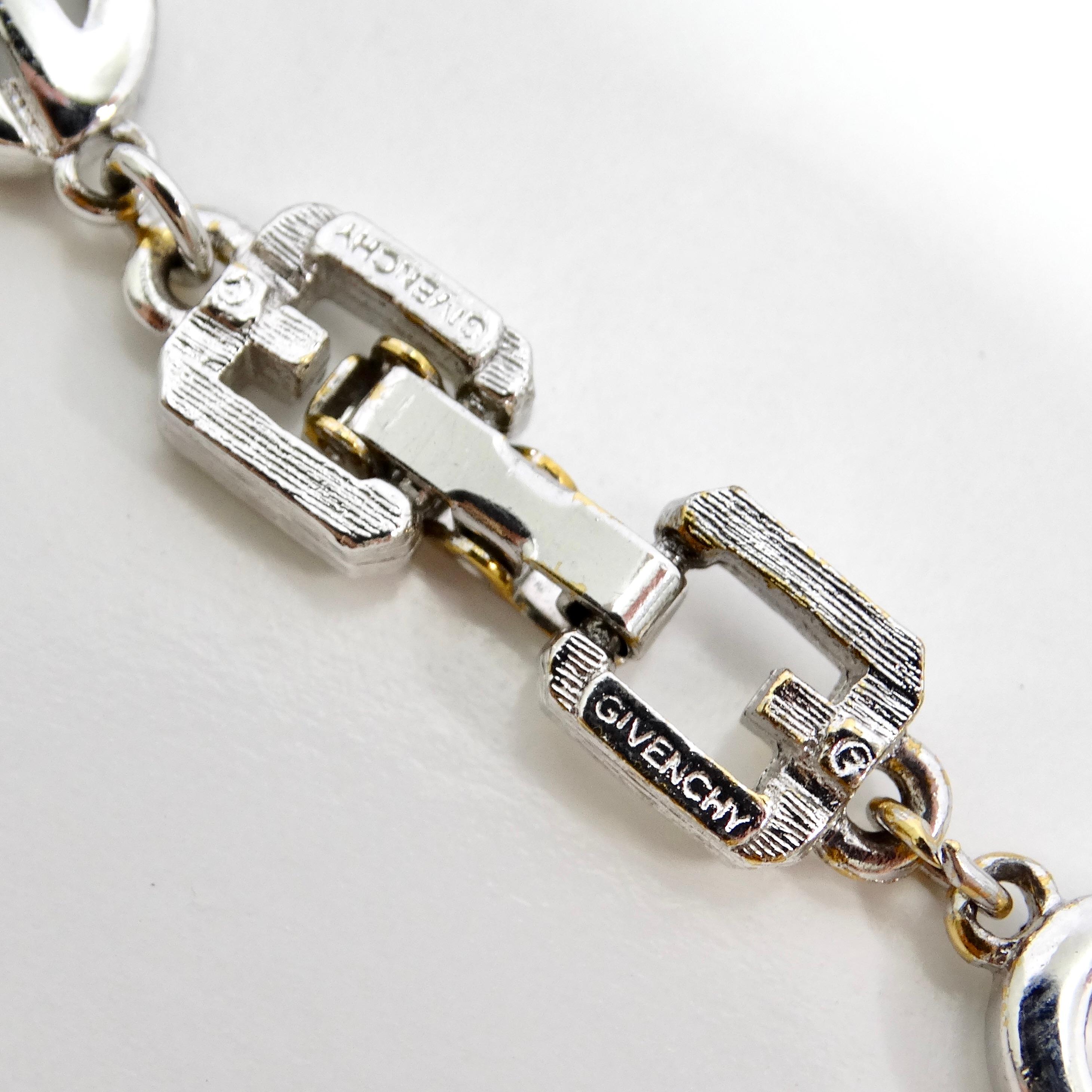 Givenchy 1990s Custom Silver Plated Bracelet For Sale 2
