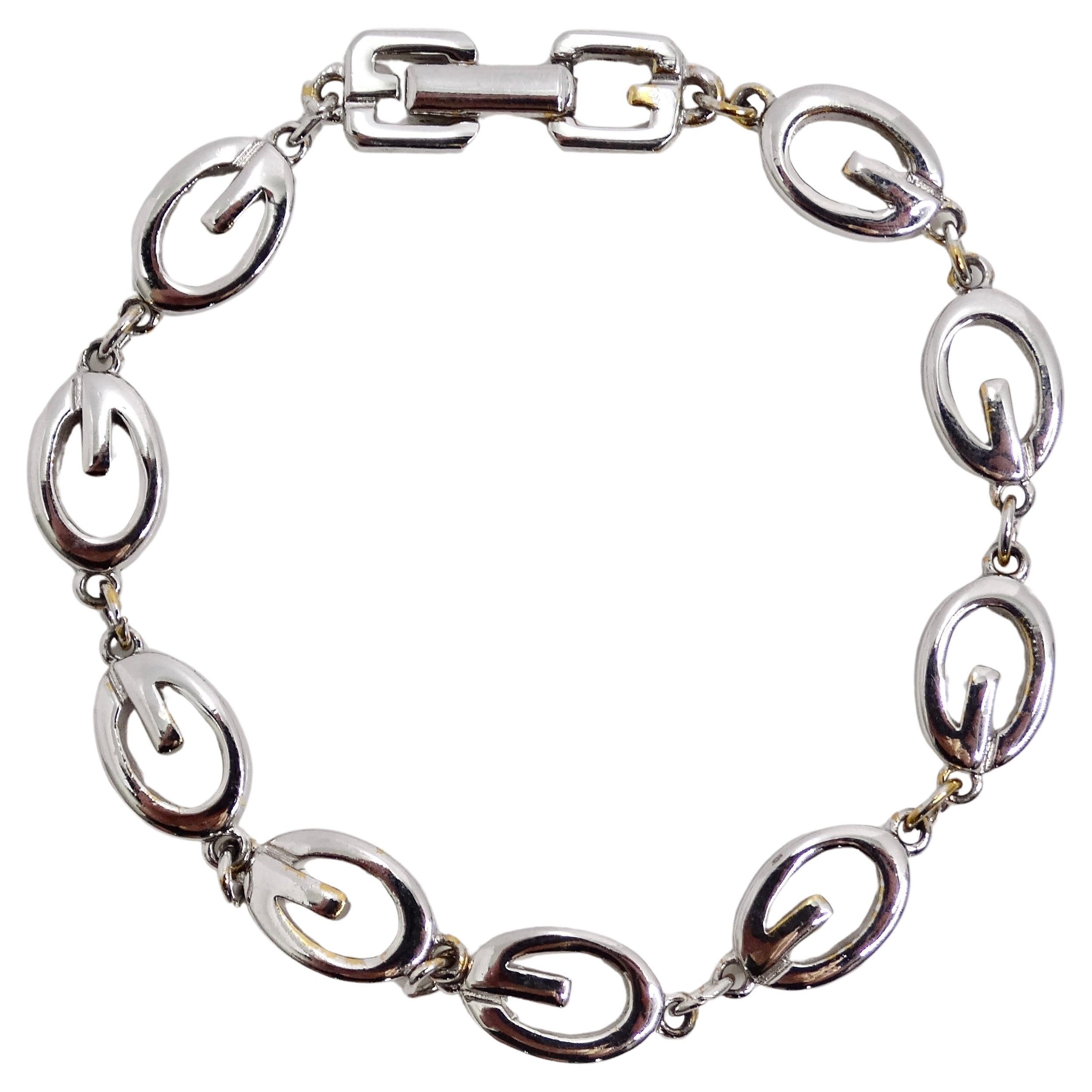 Givenchy 1990s Custom Silver Plated Bracelet For Sale