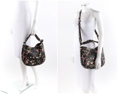 GIVENCHY 2003 Multi Floral Rose Violets Camouflage Shoulder Bag Crossbody Strap