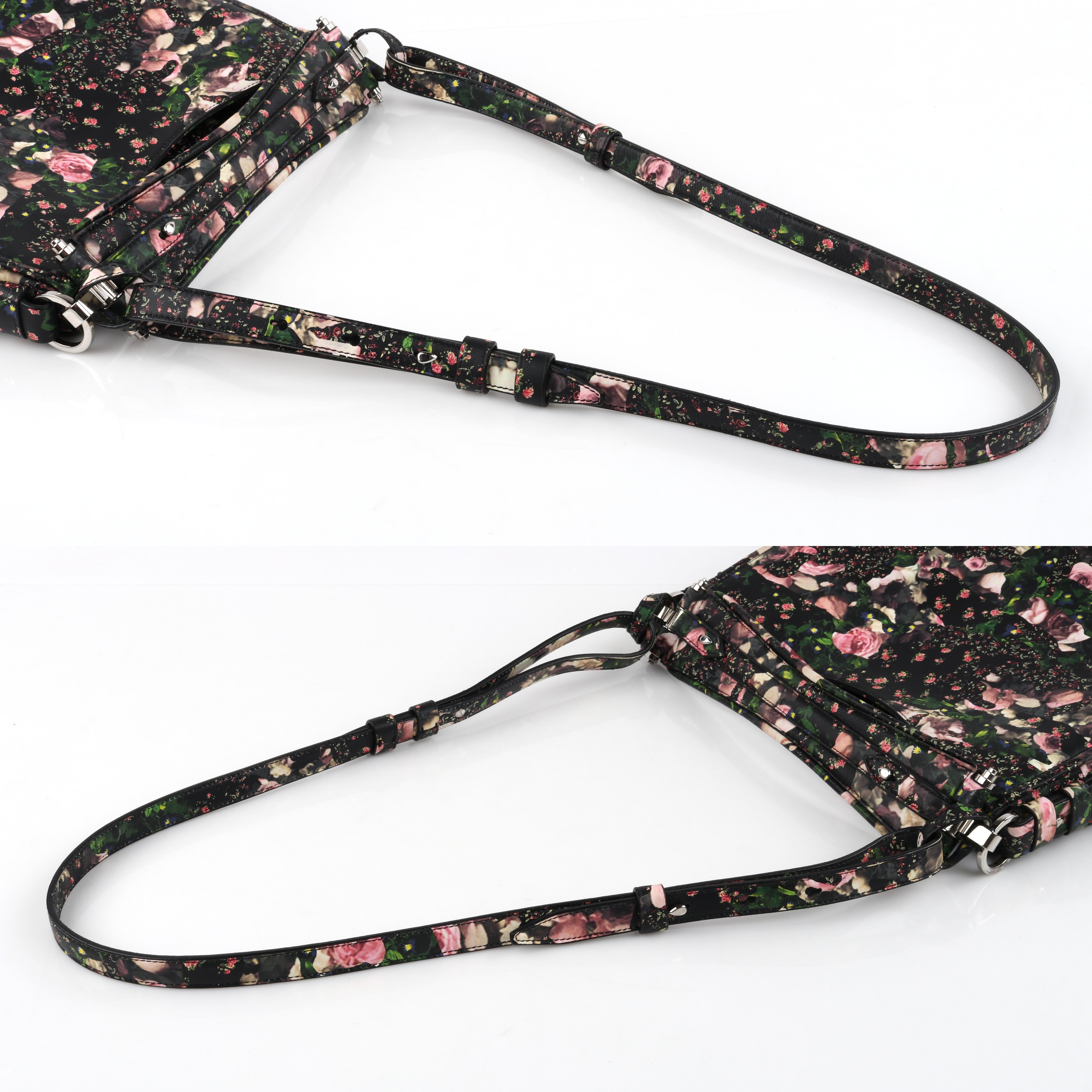 GIVENCHY 2003 Multi Floral Rose Violets Camouflage Umhängetasche Crossbody Riemen im Angebot 3