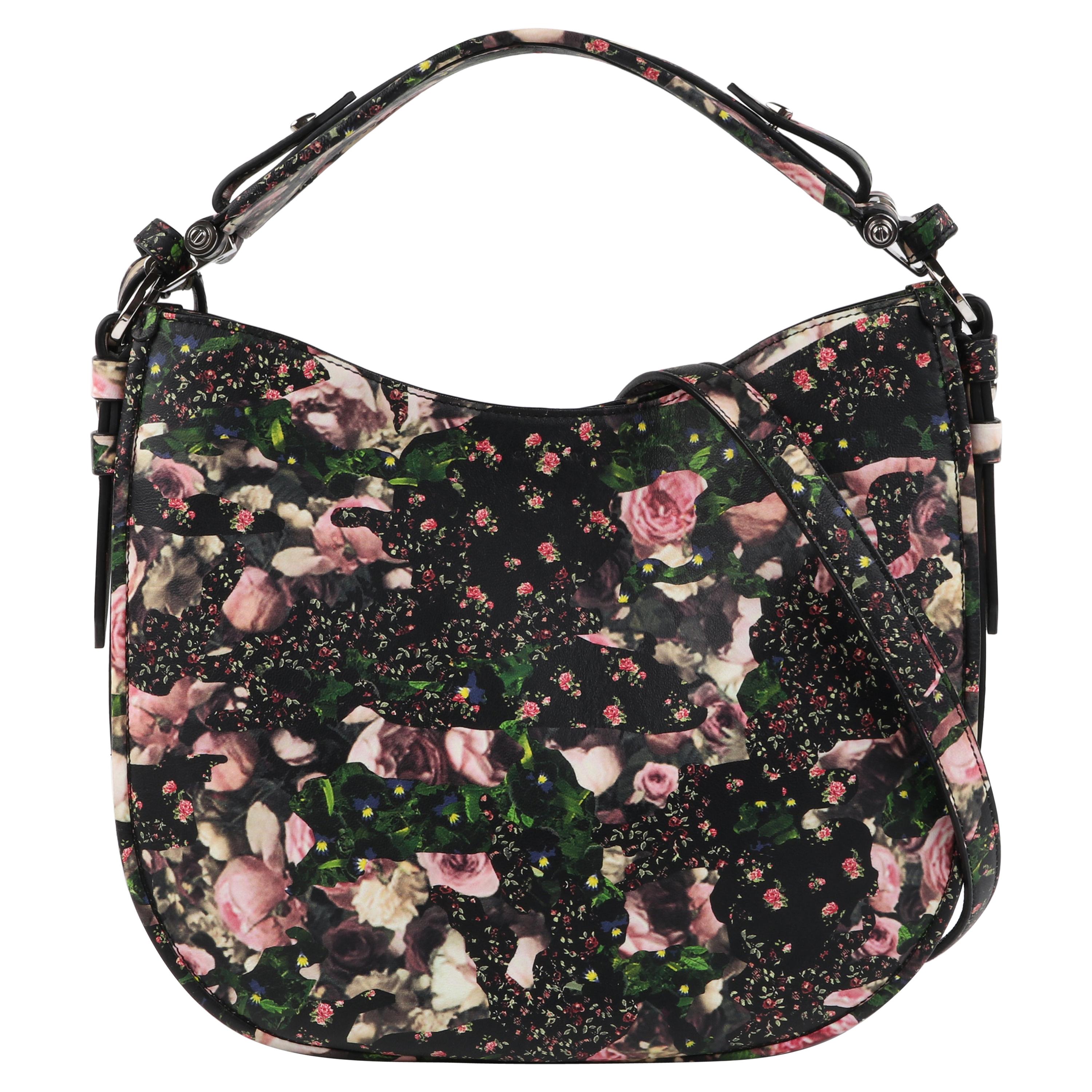 GIVENCHY 2003 Multi Floral Rose Violets Camouflage Umhängetasche Crossbody Riemen