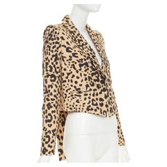 GIVENCHY 2012 leopard paneled cotton tailcoat tuxedo blazer IT36 XXS