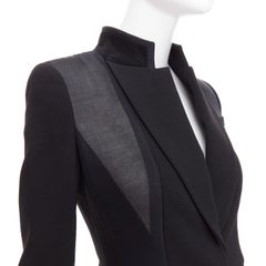 GIVENCHY 2012 Runway Schwarzer Strukturblazer mit Schößchen