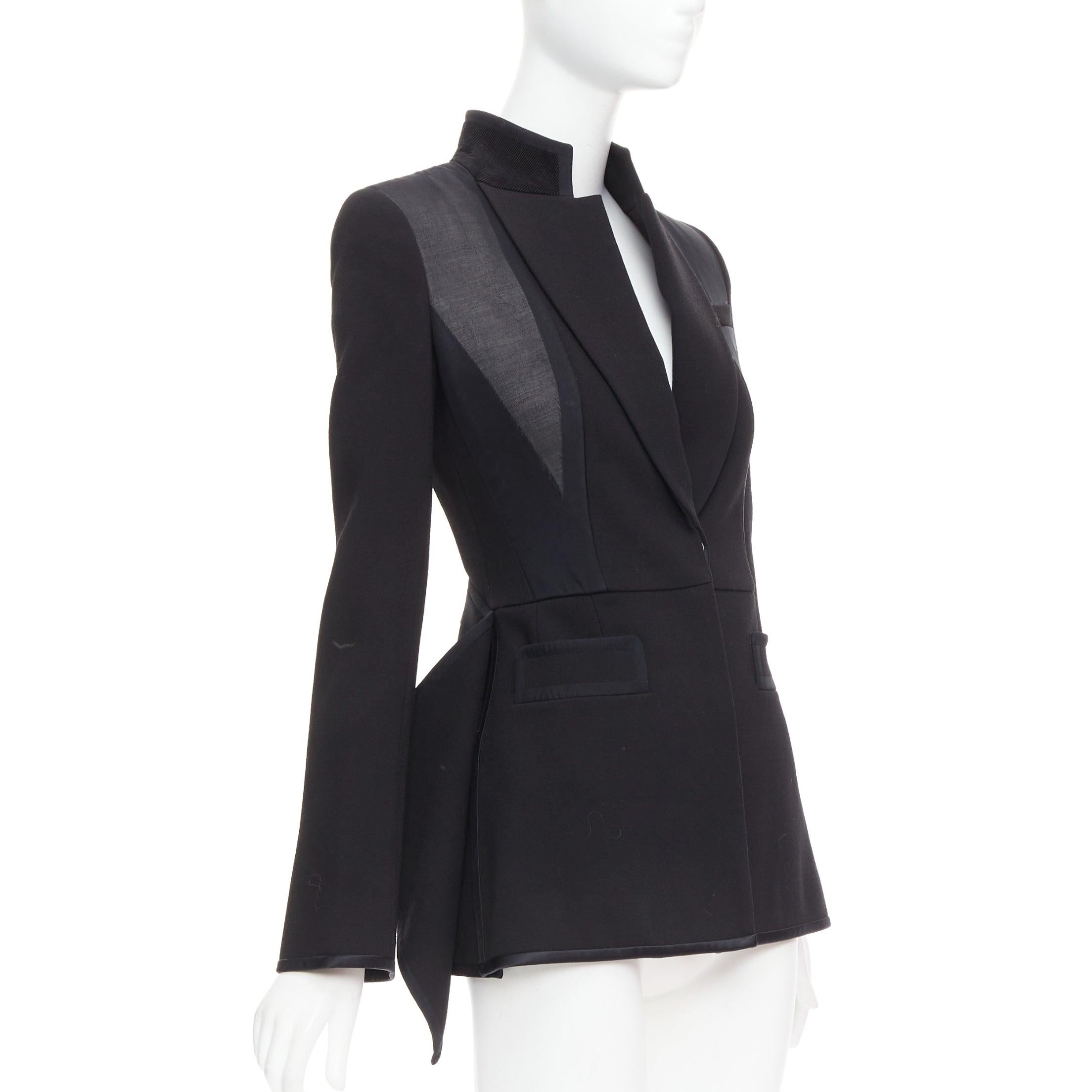 GIVENCHY 2012 Runway noir structurel blazer peplum à superposition de voiles Excellent état - En vente à Hong Kong, NT