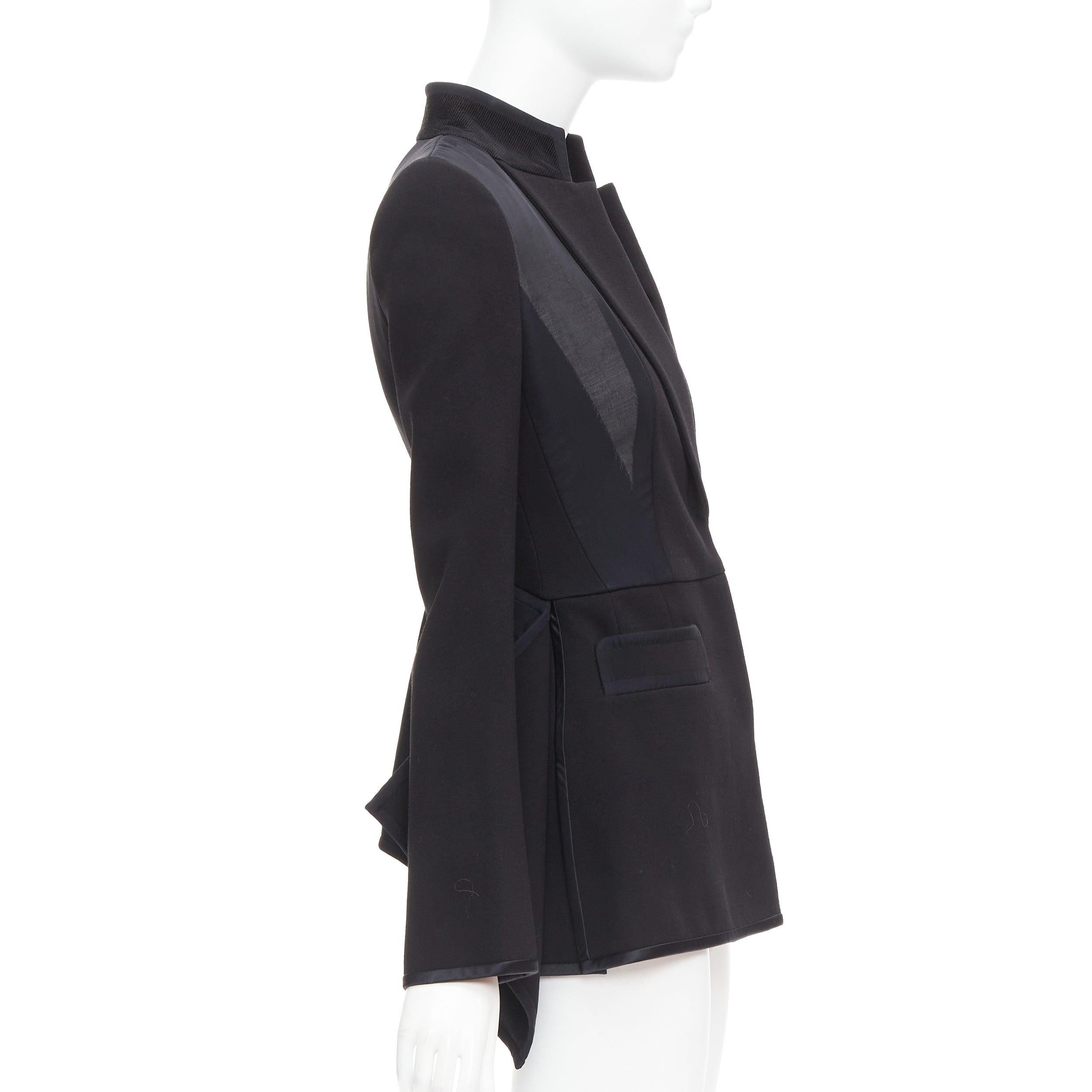 GIVENCHY 2012 Runway noir structurel blazer peplum à superposition de voiles Pour femmes en vente