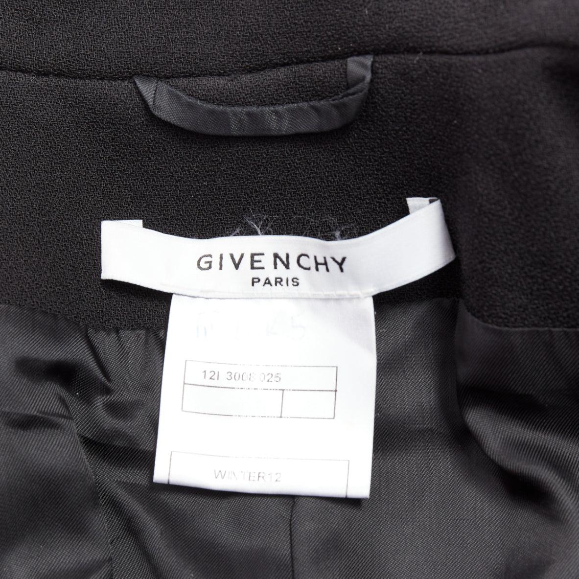GIVENCHY 2012 Runway noir structurel blazer peplum à superposition de voiles en vente 4