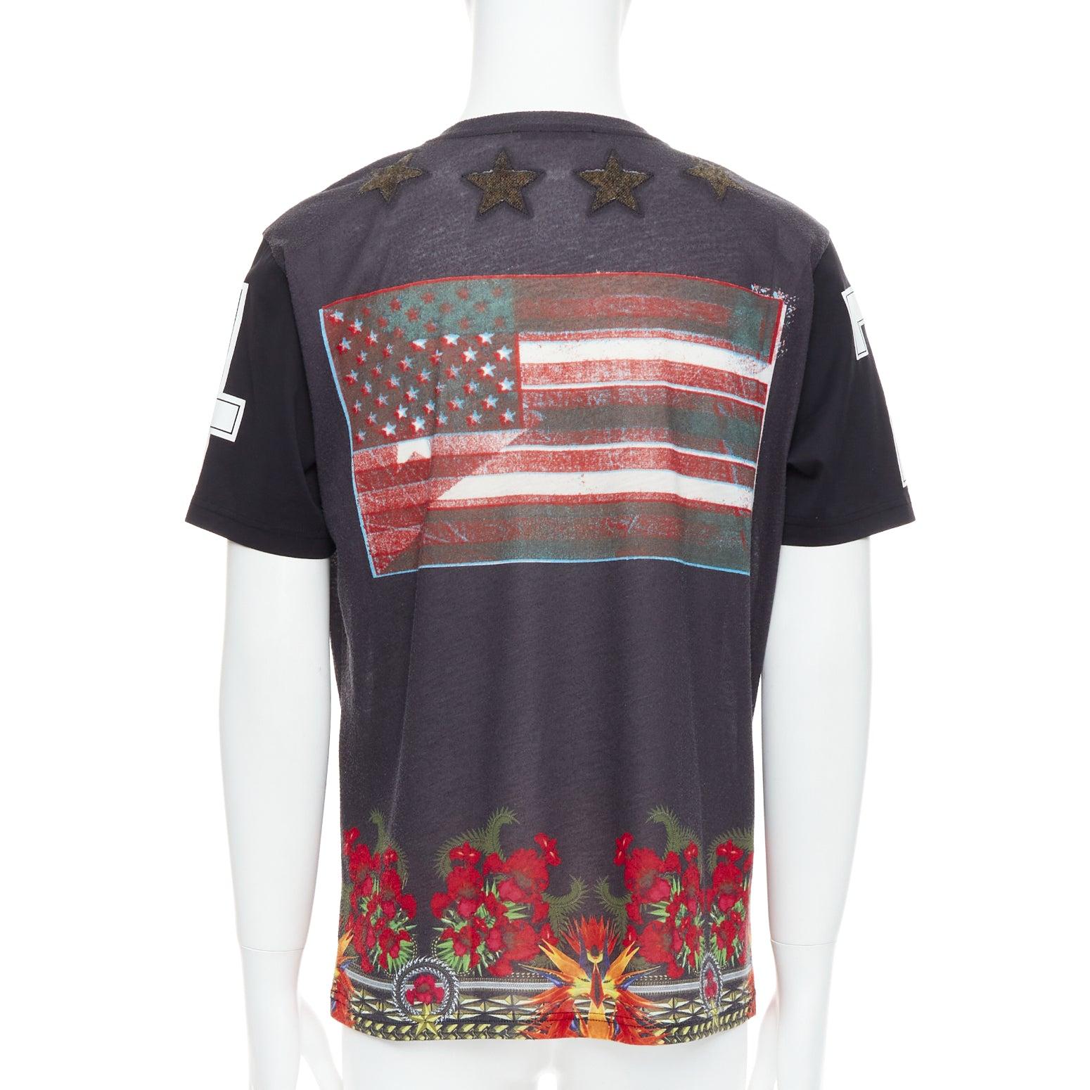 GIVENCHY 2013 Bird of Paradise star applique washed cotton tshirt M For Sale at 1stDibs