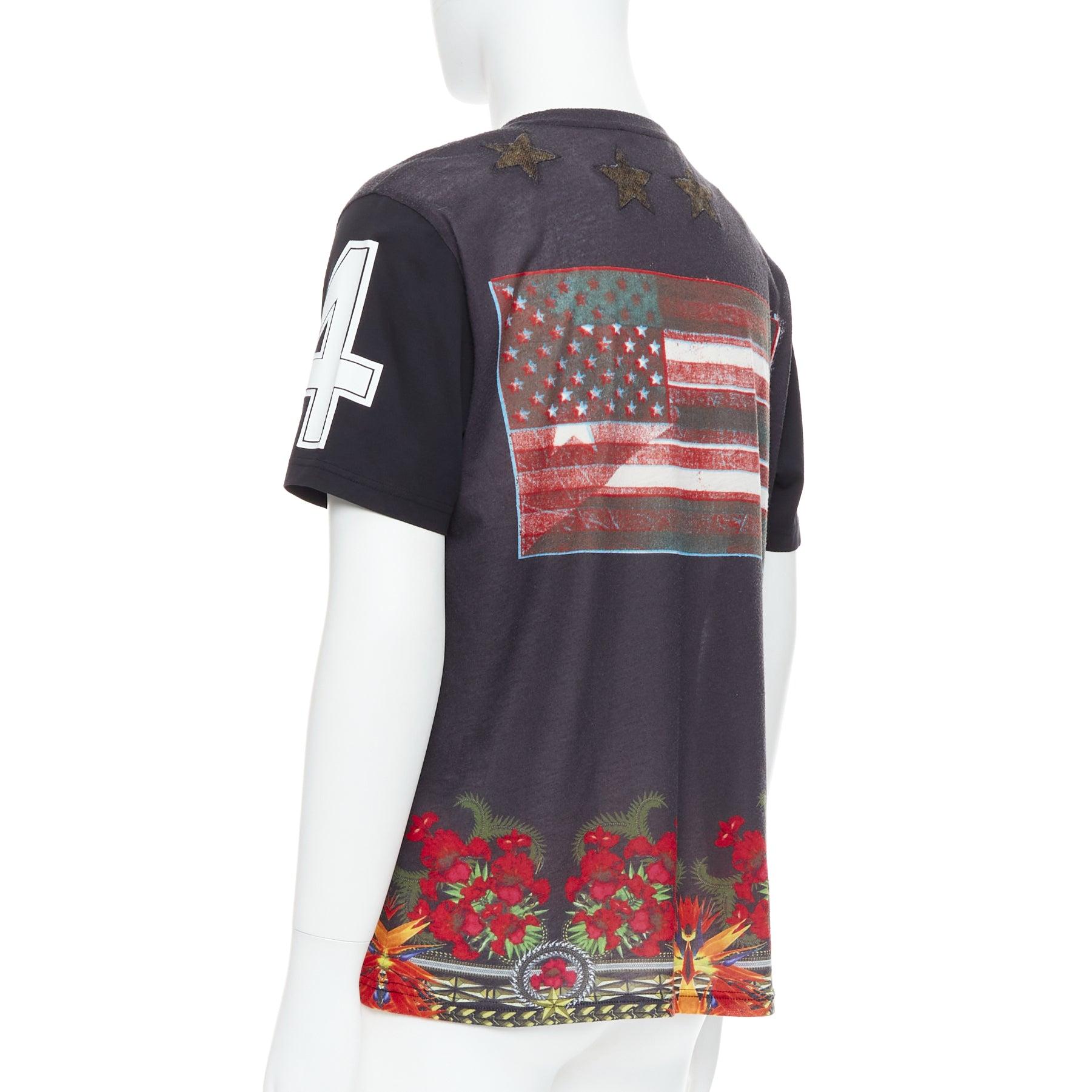 Men's GIVENCHY 2013 Bird of Paradise star applique washed cotton tshirt M For Sale