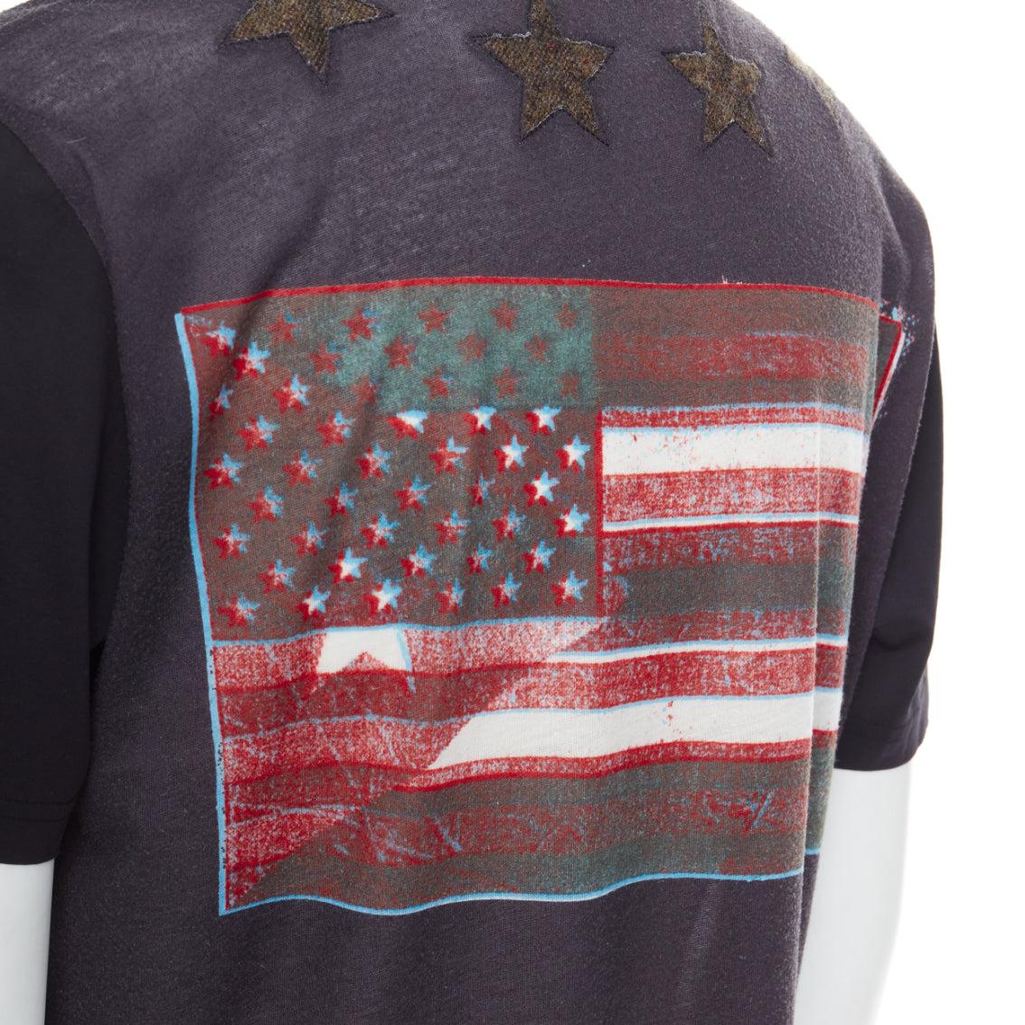 GIVENCHY 2013 Bird of Paradise star applique washed cotton tshirt M For Sale 1