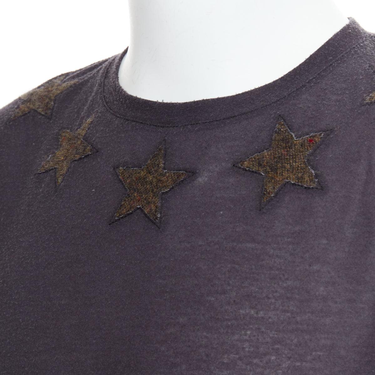 GIVENCHY 2013 Bird of Paradise star applique washed cotton tshirt M For Sale 2