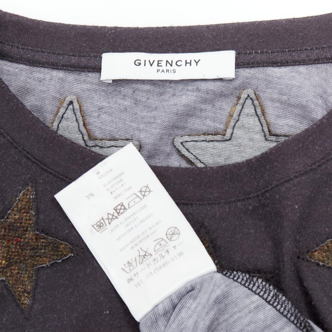 GIVENCHY 2013 Bird of Paradise star applique washed cotton tshirt M For Sale 4