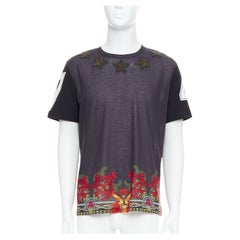 GIVENCHY 2013 Bird of Paradise star applique washed cotton tshirt M