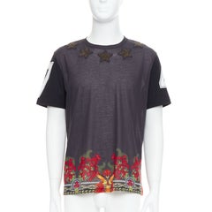 GIVENCHY 2013 Aplique de estrella Ave del Paraíso Camiseta de algodón lavado M