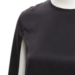 GIVENCHY 2015 Riccardo Tisci 100% silk black cape slit sleeve top FR34 XS