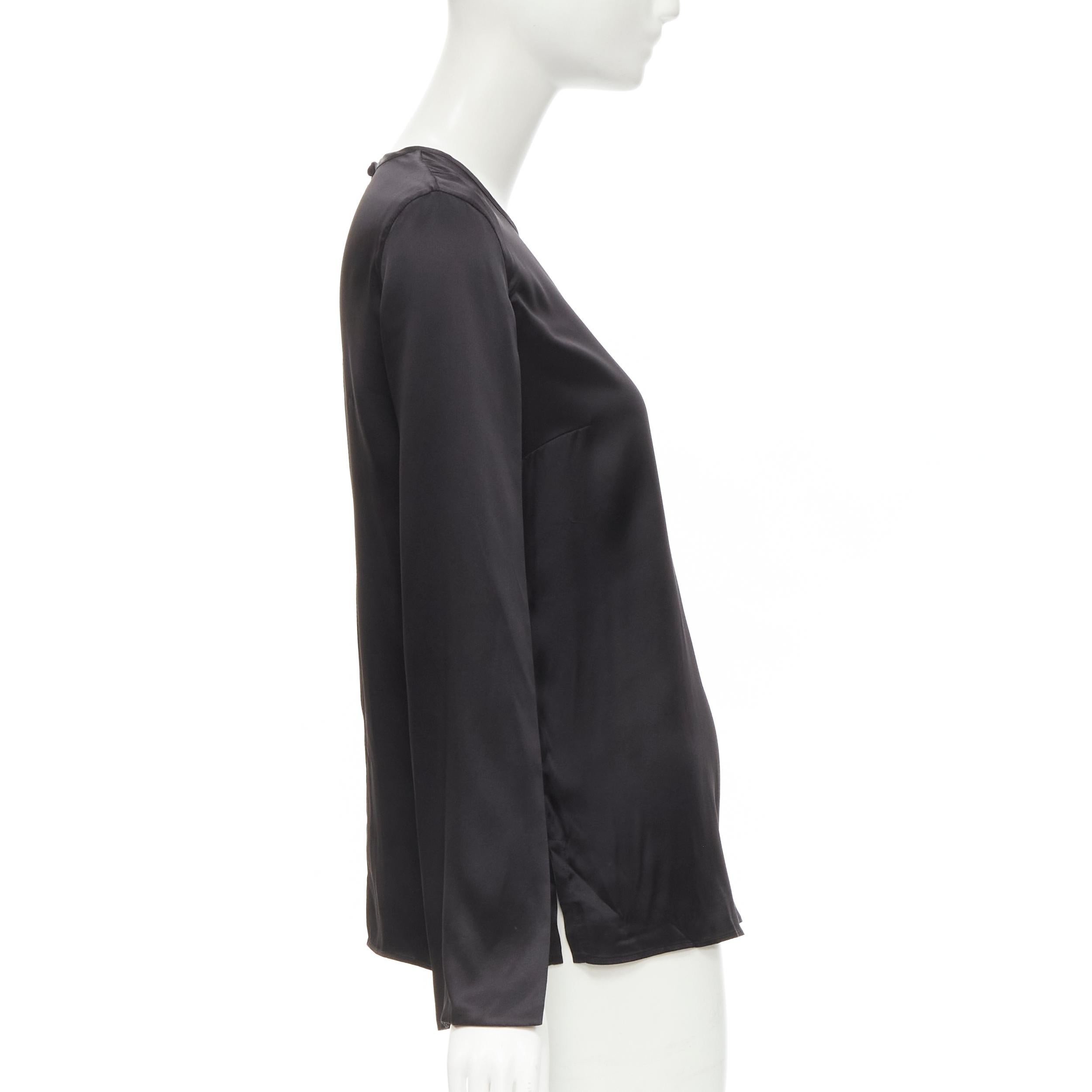 GIVENCHY 2015 Riccardo Tisci 100% silk black cape slit sleeve top FR34 XS In Excellent Condition For Sale In Hong Kong, NT