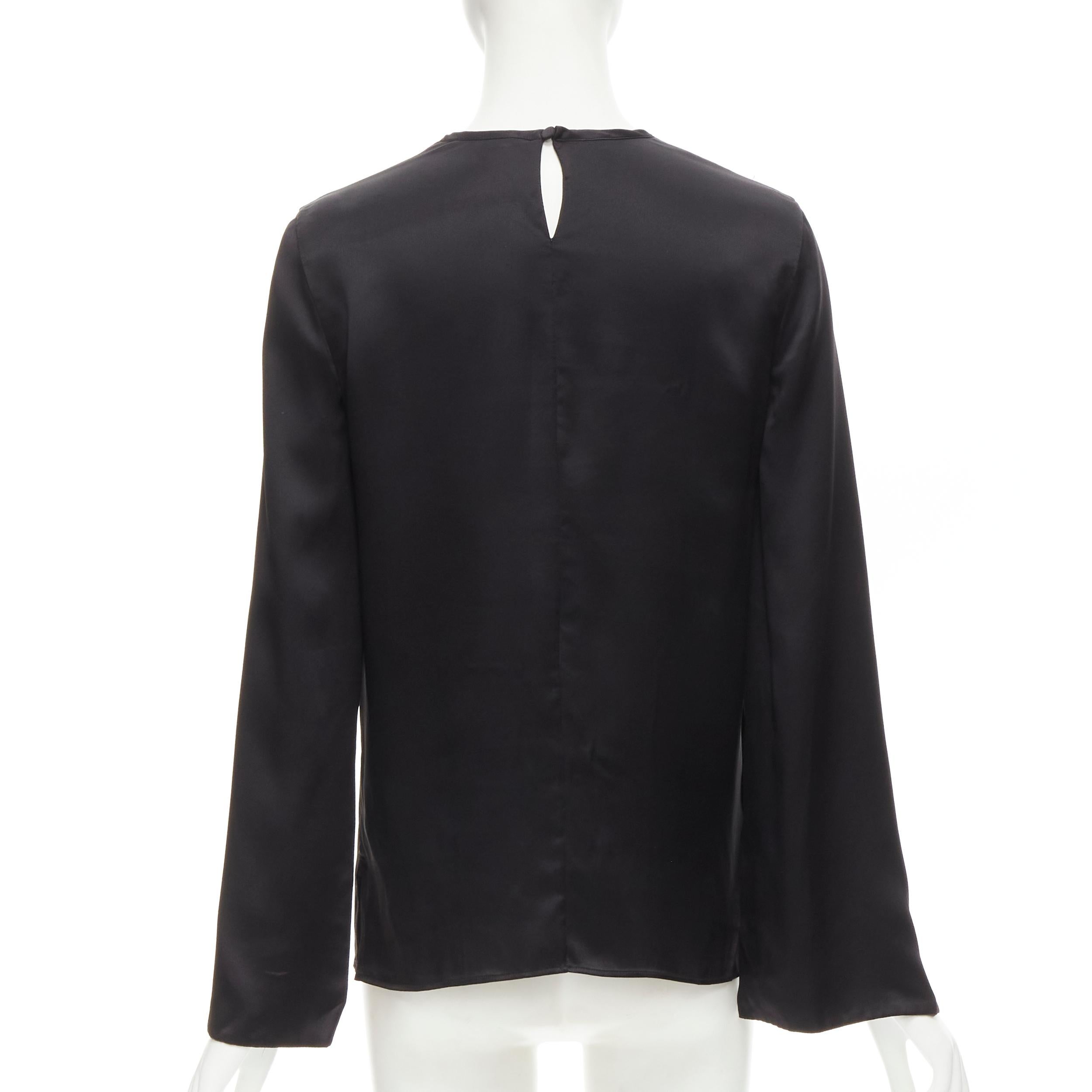 Women's GIVENCHY 2015 Riccardo Tisci 100% silk black cape slit sleeve top FR34 XS For Sale
