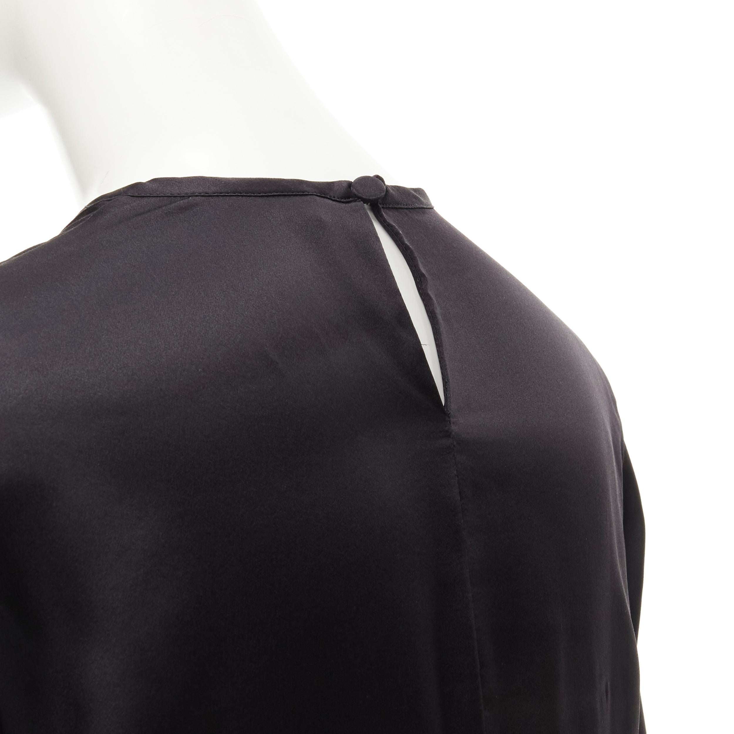 GIVENCHY 2015 Riccardo Tisci 100% silk black cape slit sleeve top FR34 XS For Sale 2