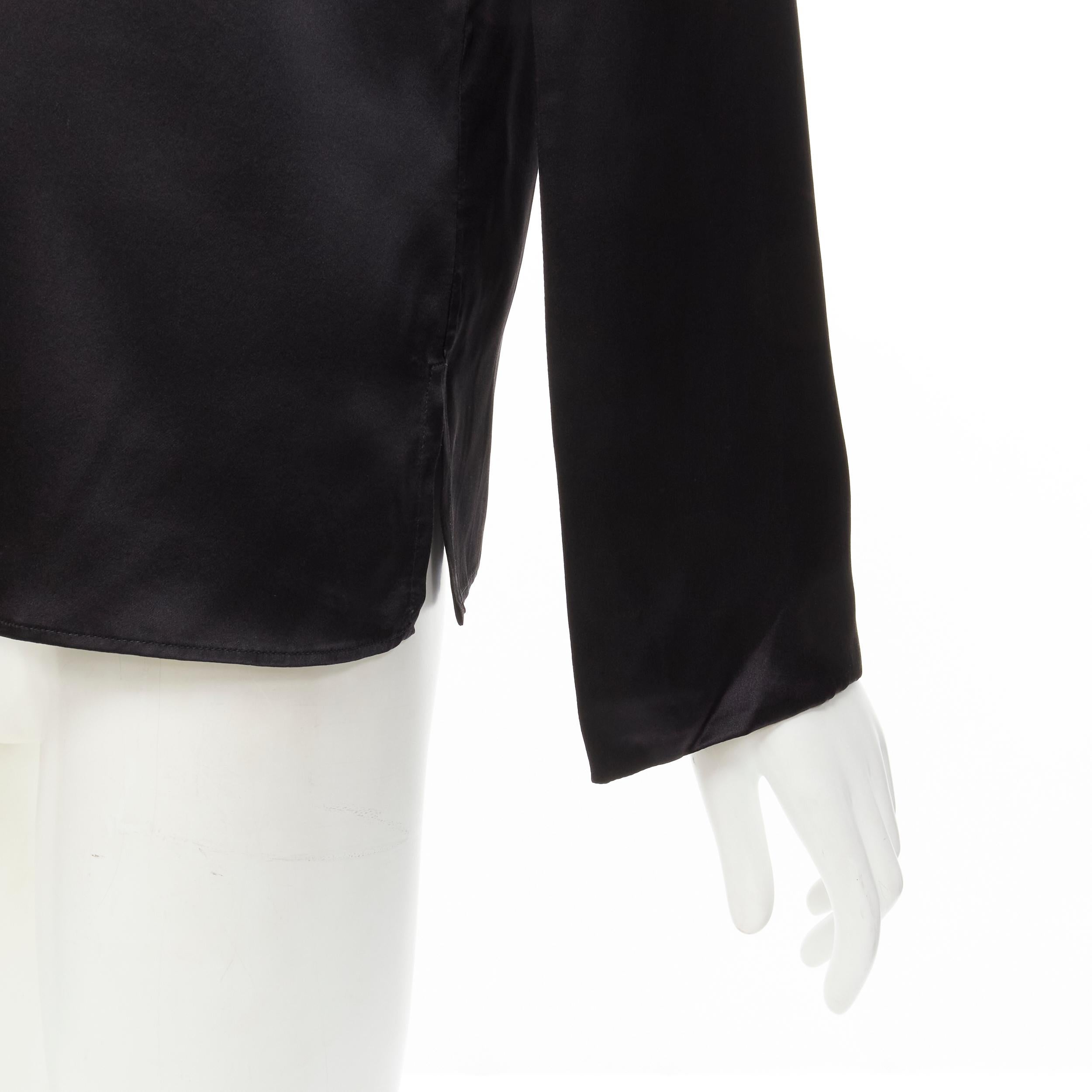 GIVENCHY 2015 Riccardo Tisci 100% silk black cape slit sleeve top FR34 XS For Sale 3