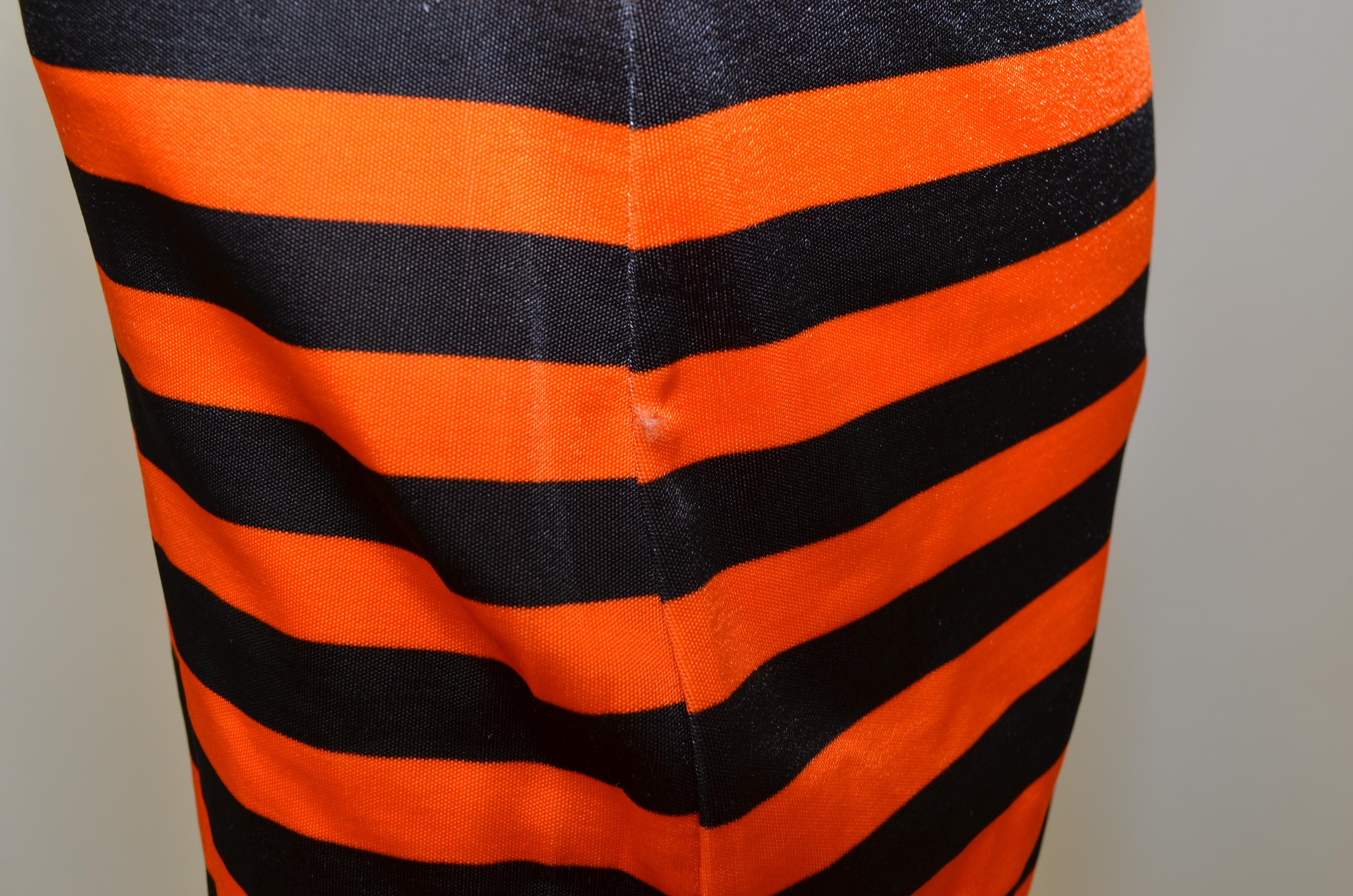 Givenchy 2017 Orange Black Striped Sheer Tank Dress  1