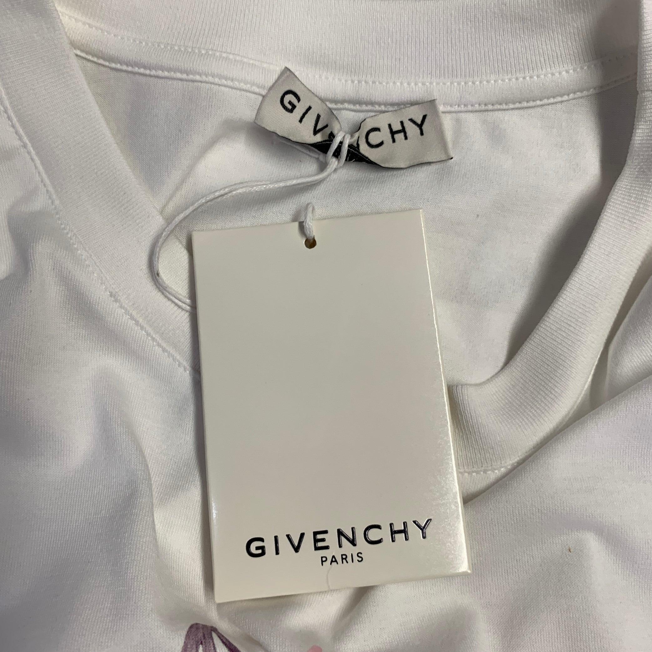 GIVENCHY 2020 taglia M Lunar New Year White Pink Rat Print Cotton Crew Neck T-shirt in vendita 3
