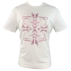 GIVENCHY 2020 taglia M Lunar New Year White Pink Rat Print Cotton Crew Neck T-shirt
