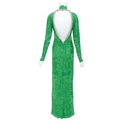 GIVENCHY 2023 Runway floral lurex jacquard embellished open back gown FR36 S