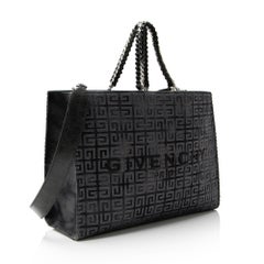 Givenchy 4G Embroidered Canvas Chain Medium G-Tote