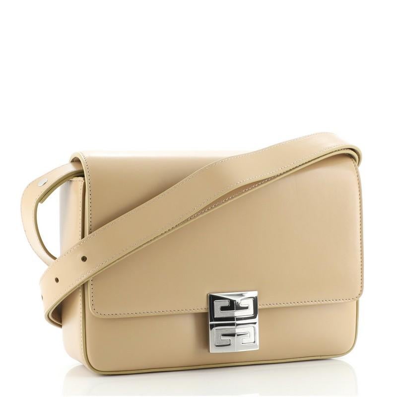 Beige Givenchy 4G Shoulder Bag Leather Medium