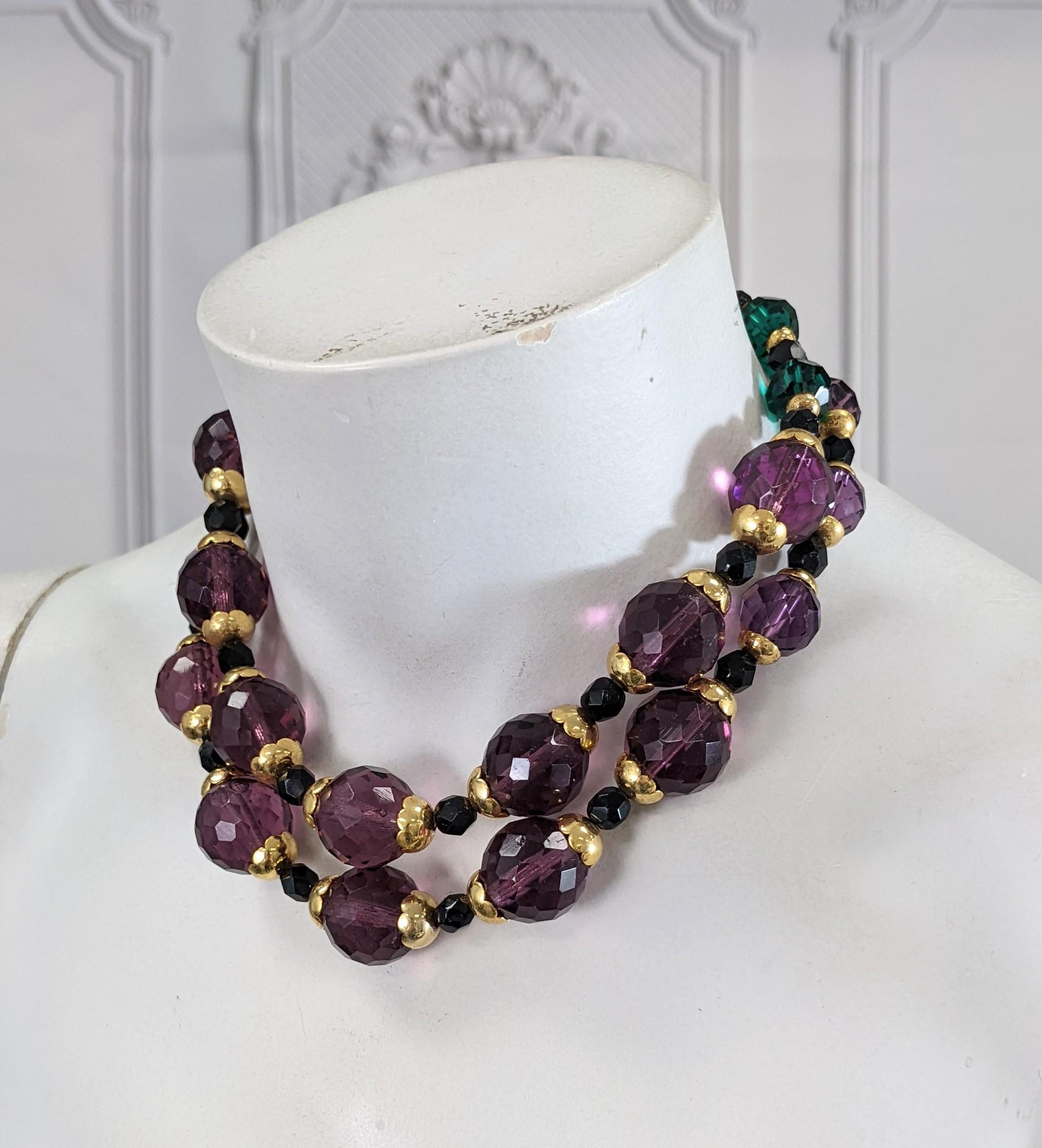 Givenchy  Collana girocollo di smeraldi e pietre dure di Amythest <Bunny Mellon in vendita 1