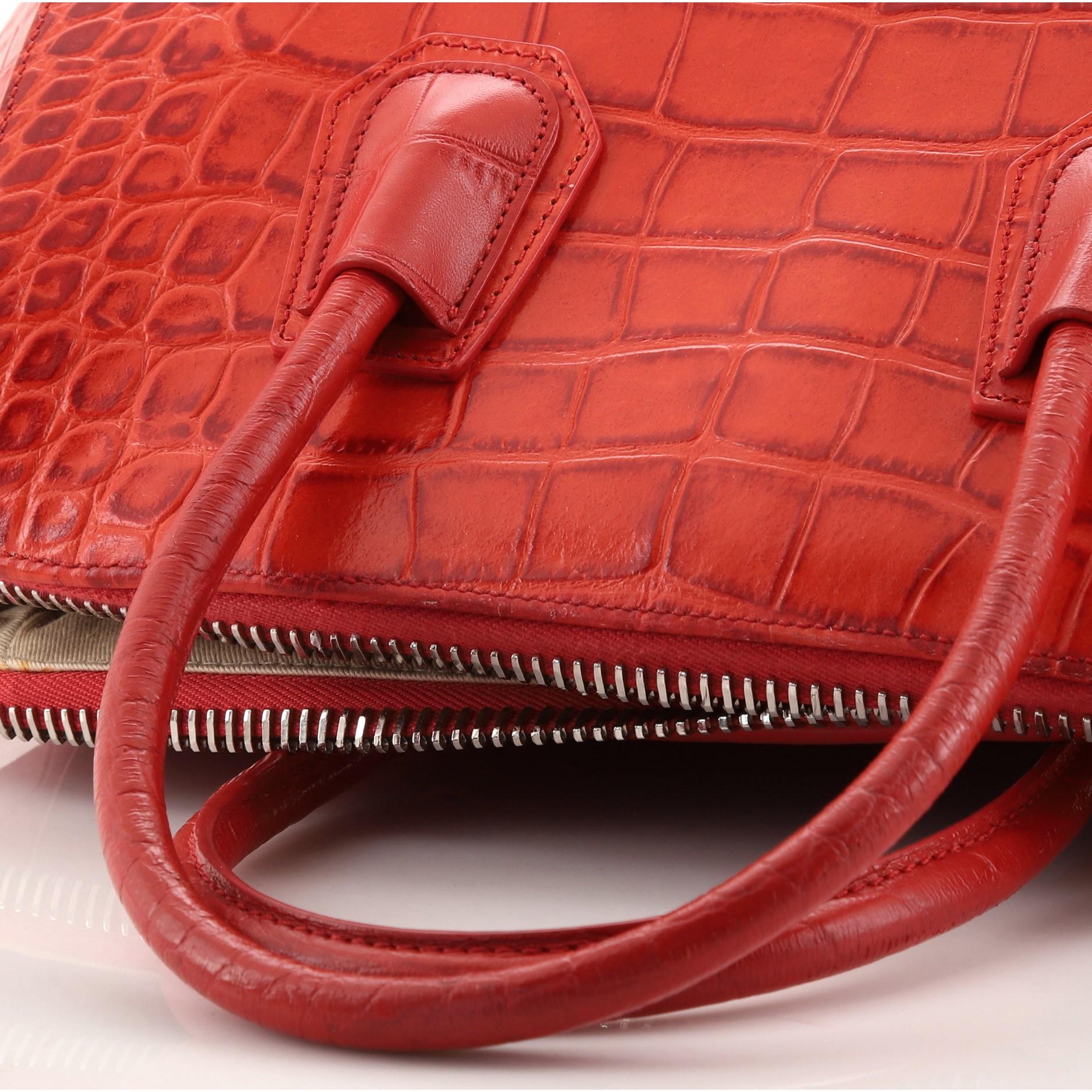 Red Givenchy Antigona Bag Crocodile Embossed Leather Medium